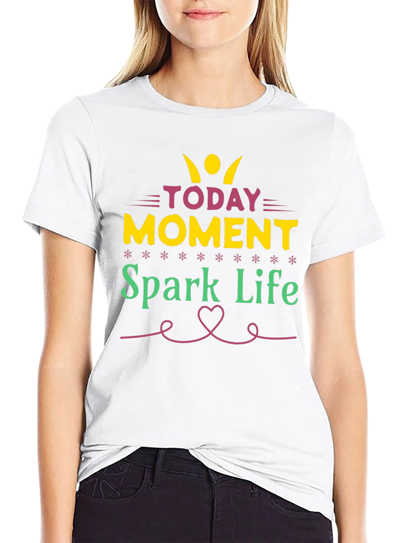 Camiseta Negra con Diseño Motivacional Spark Life