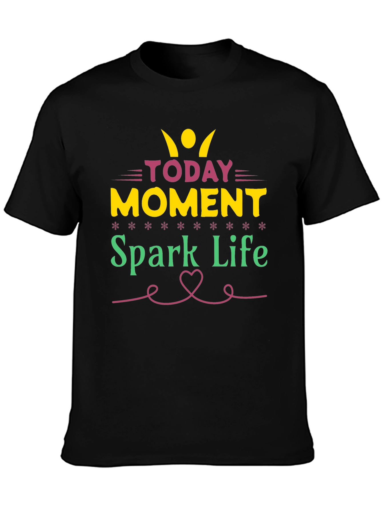 Camiseta Negra con Diseño Motivacional Spark Life