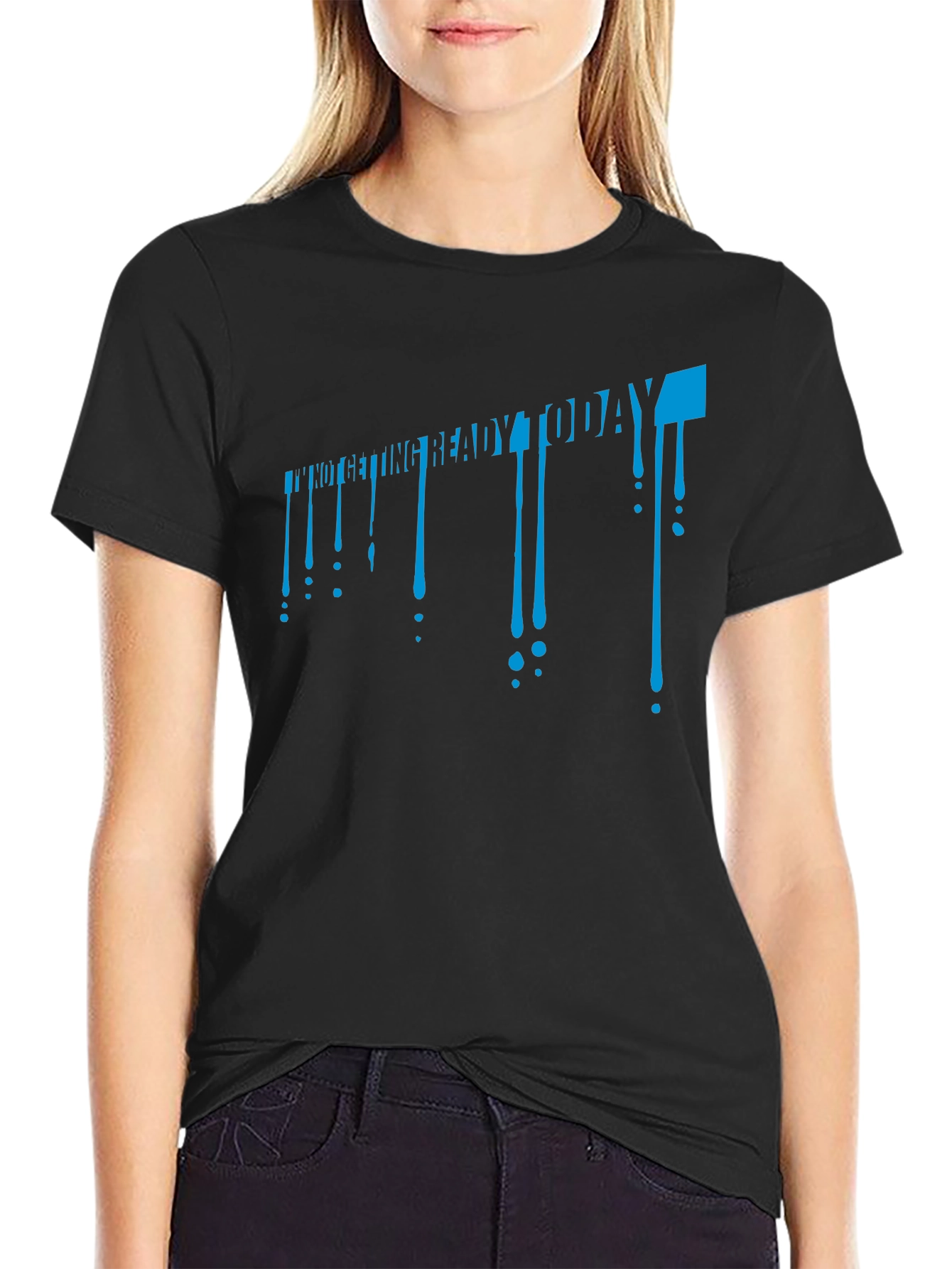 Camiseta Negra con Diseño Hoy No Me Preparo