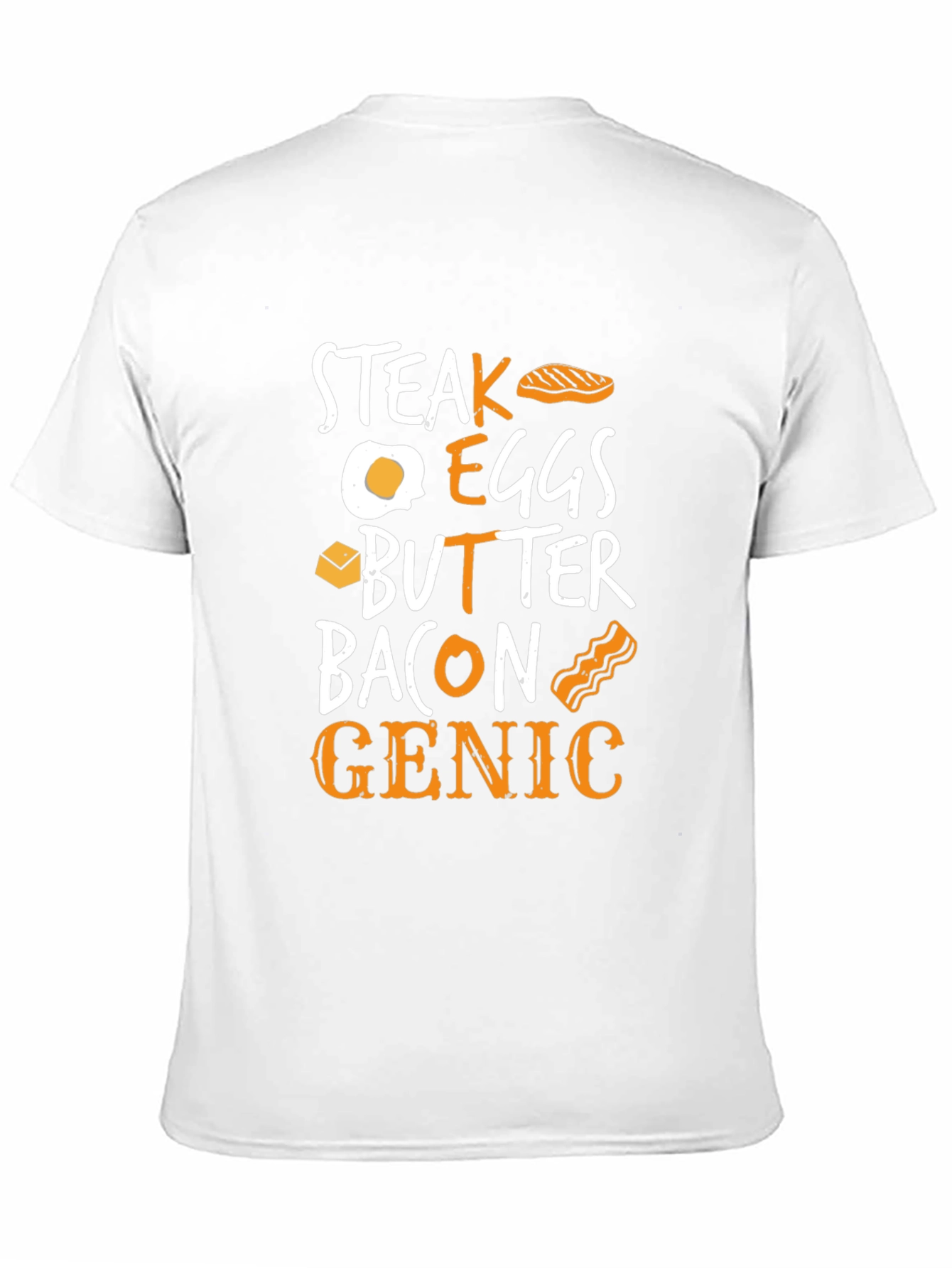 Camiseta Steak Eggs Butter Bacon Genic Negra Hombre