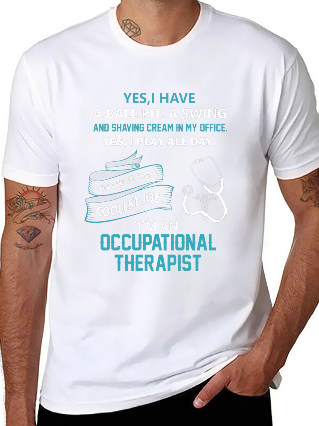 Camiseta Negra de Terapeuta Ocupacional Divertida
