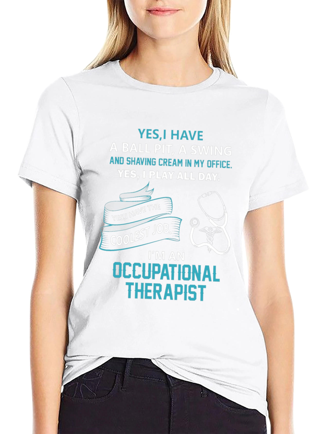 Camiseta Negra de Terapeuta Ocupacional Divertida