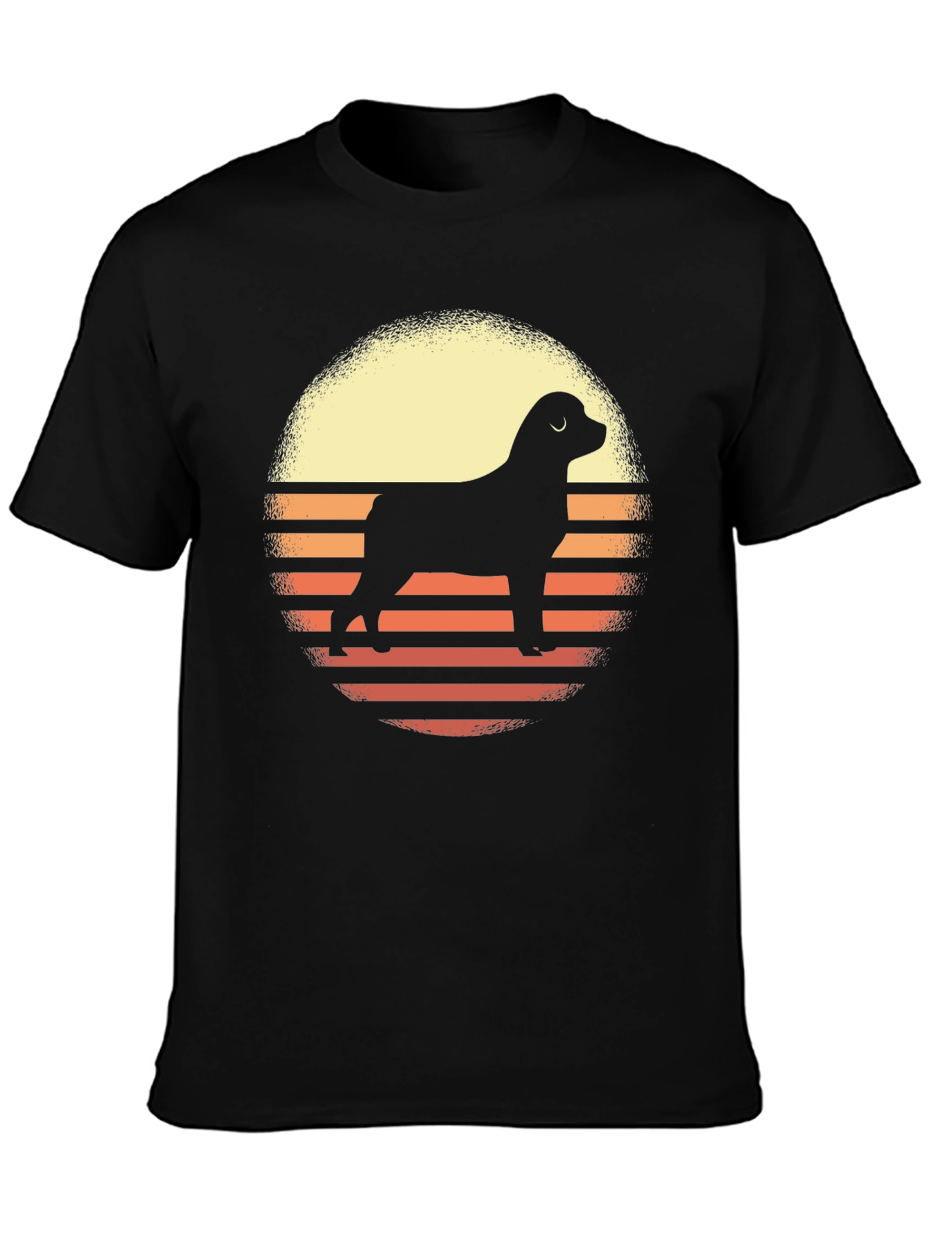 Camiseta Hombre Diseño Retro Perro Silueta