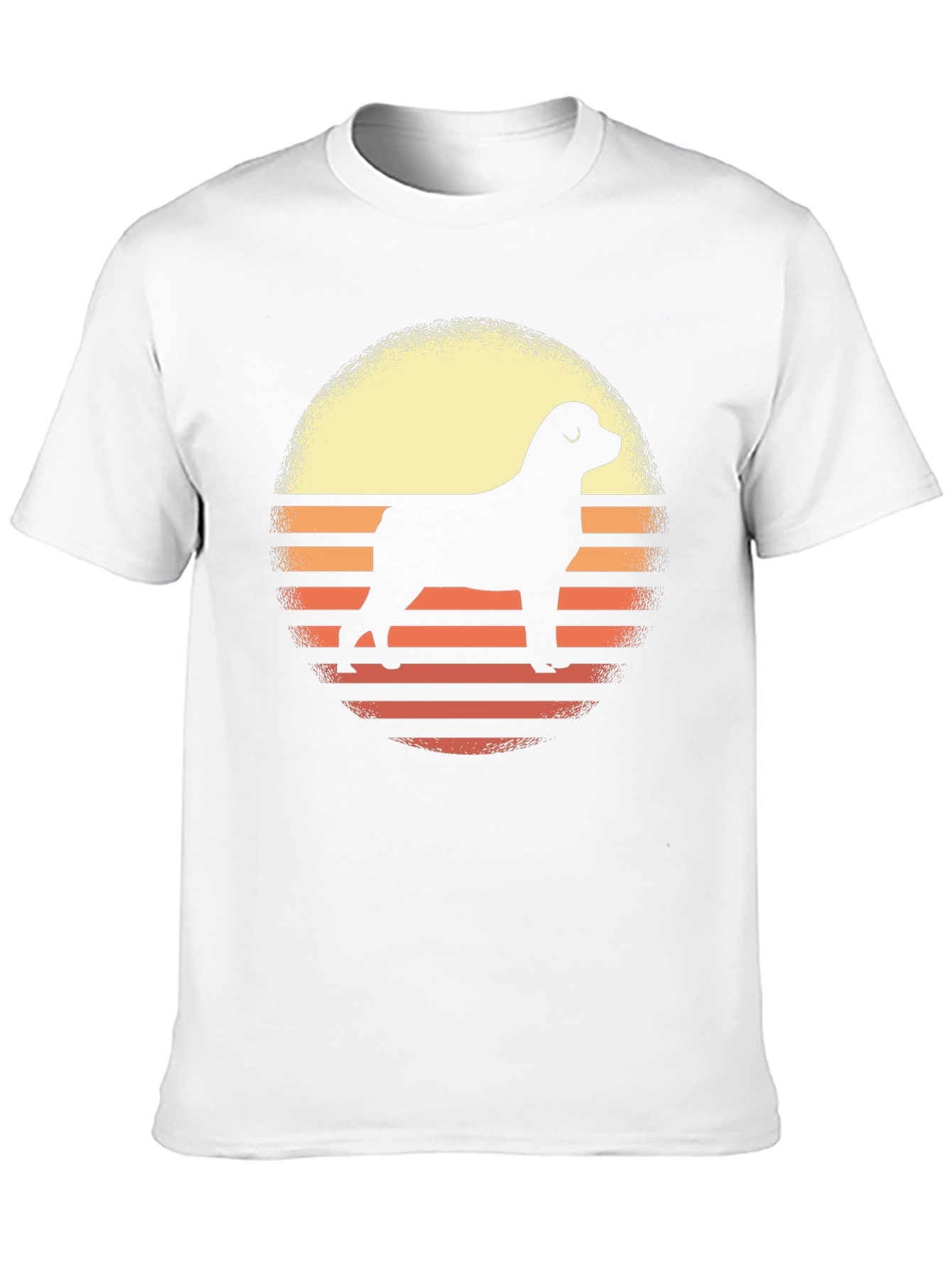 Camiseta Hombre Diseño Retro Perro Silueta