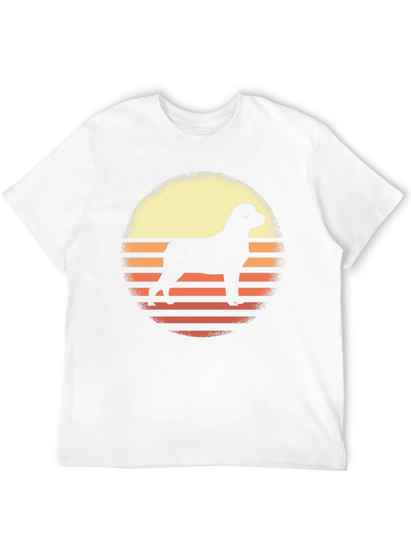 Camiseta Hombre Diseño Retro Perro Silueta