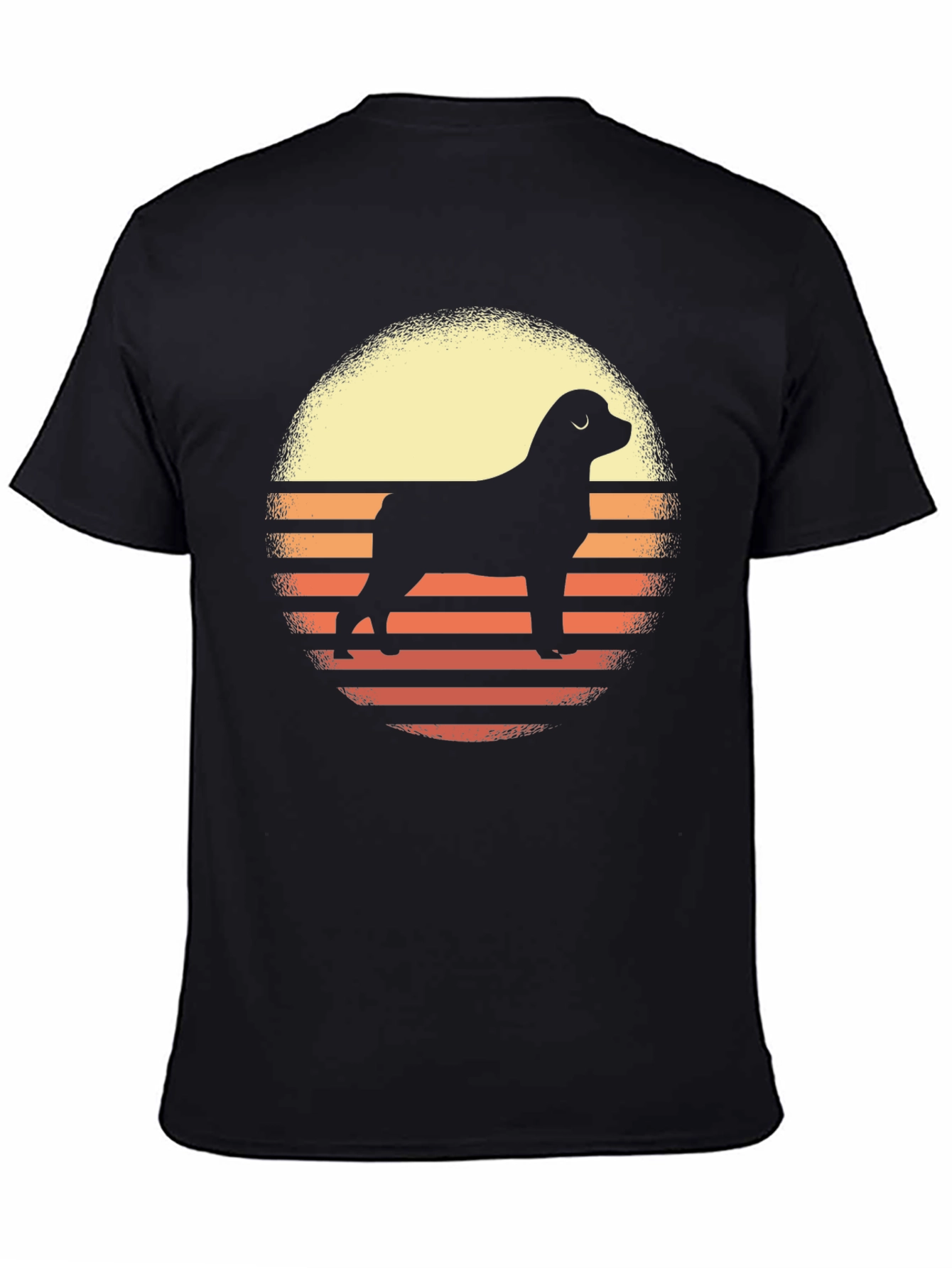 Camiseta Hombre Diseño Retro Perro Silueta
