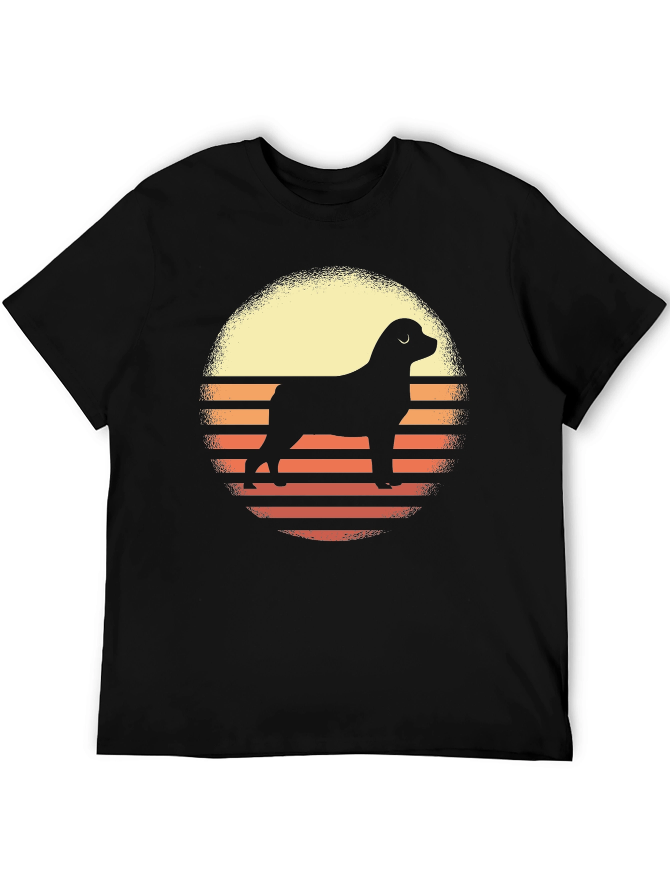 Camiseta Hombre Diseño Retro Perro Silueta