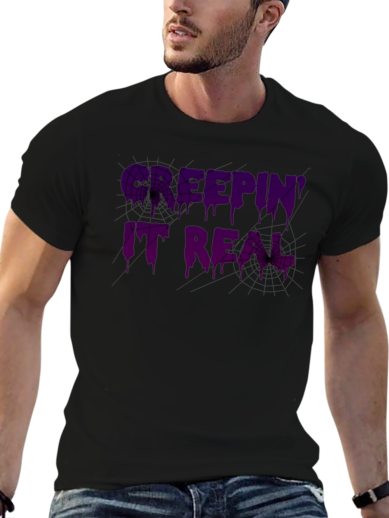 Camiseta Negra Keepin It Real Halloween