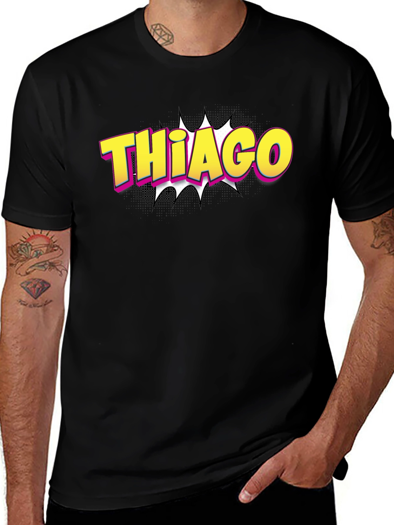 Camiseta Negra Thiago Estilo Cómic