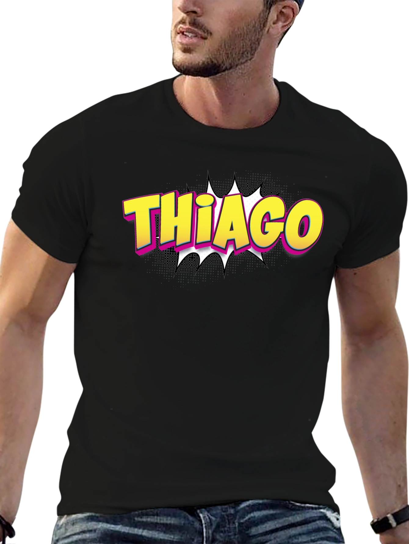Camiseta Negra Thiago Estilo Cómic