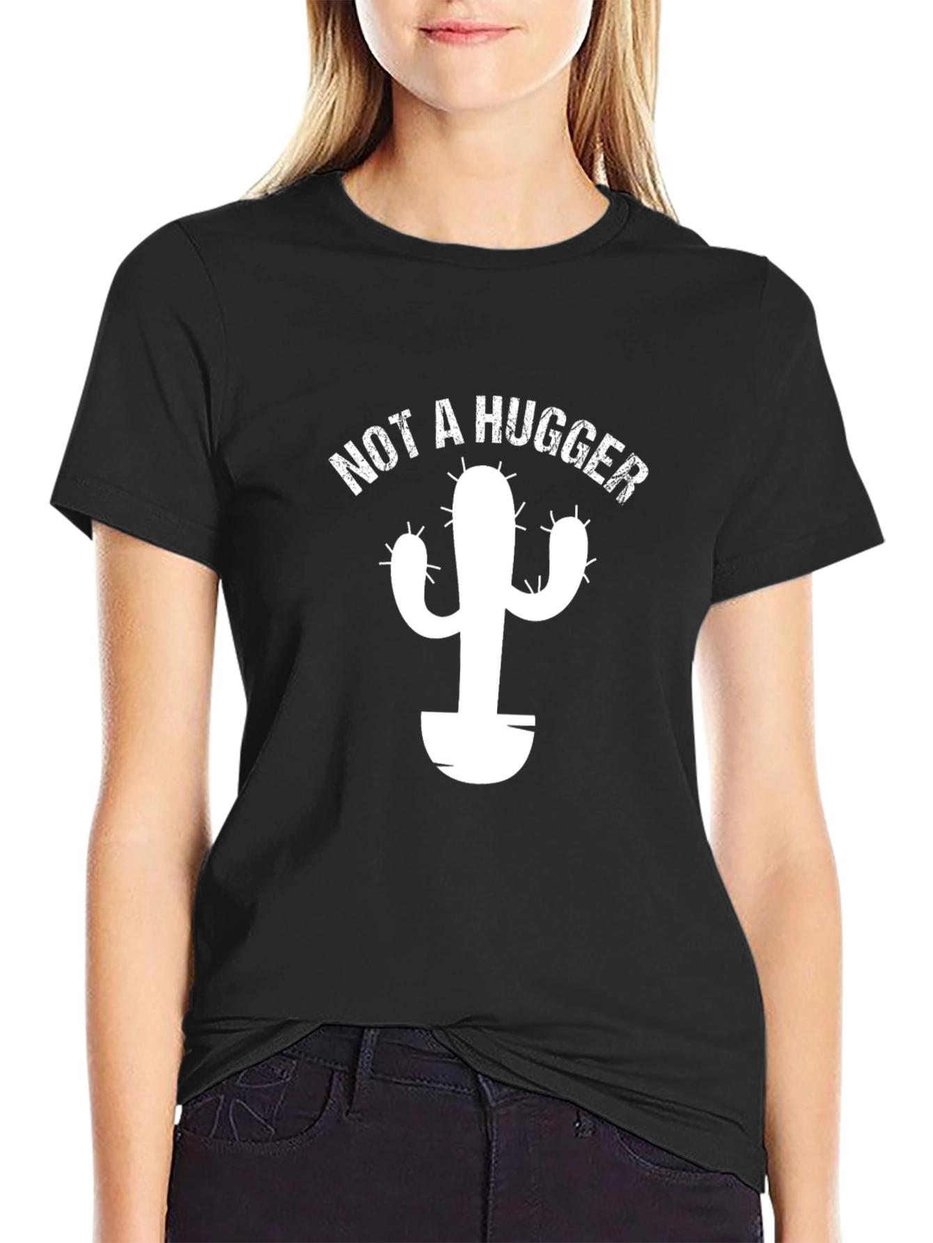 Camiseta Negra Cactus - No Soy Abrazador