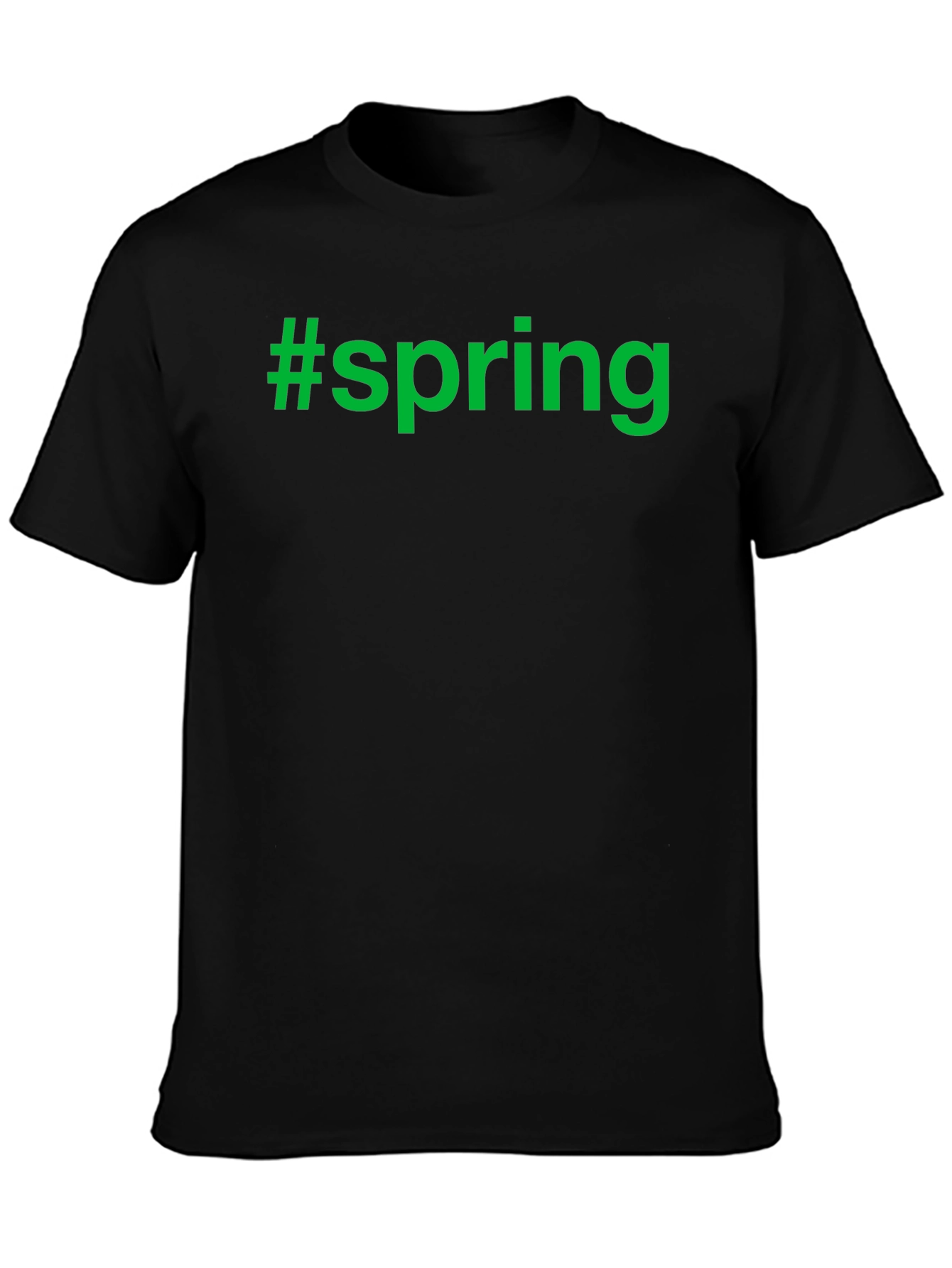Camiseta Negra #spring Moda Casual Hombre