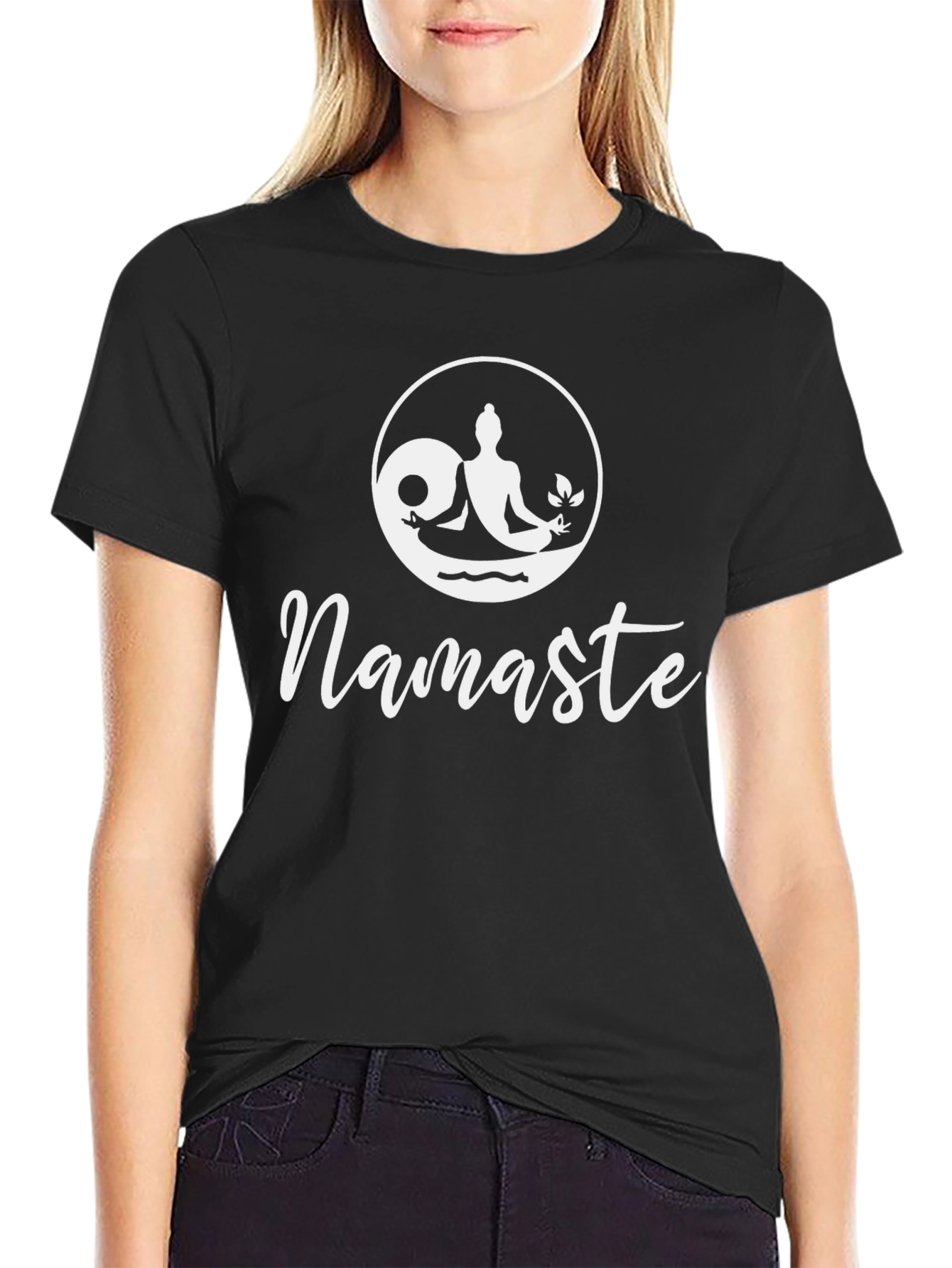 Camiseta Negra Yoga Namaste
