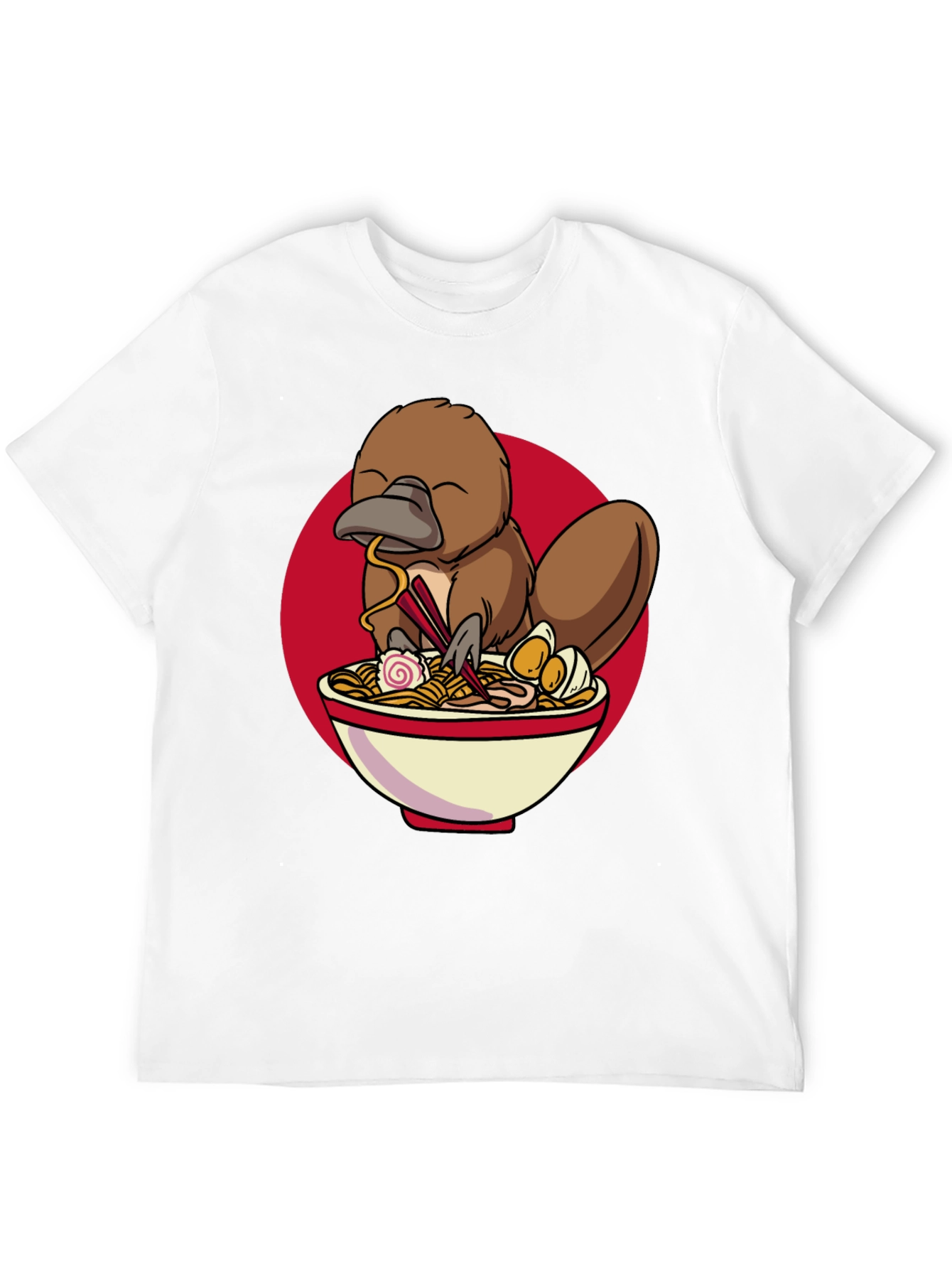 Camiseta Negra con Diseño de Ornitorrinco Ramen
