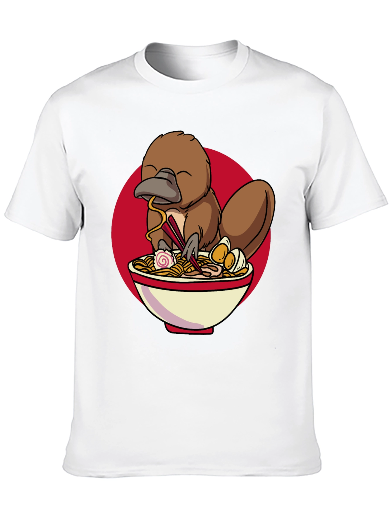 Camiseta Negra con Diseño de Ornitorrinco Ramen