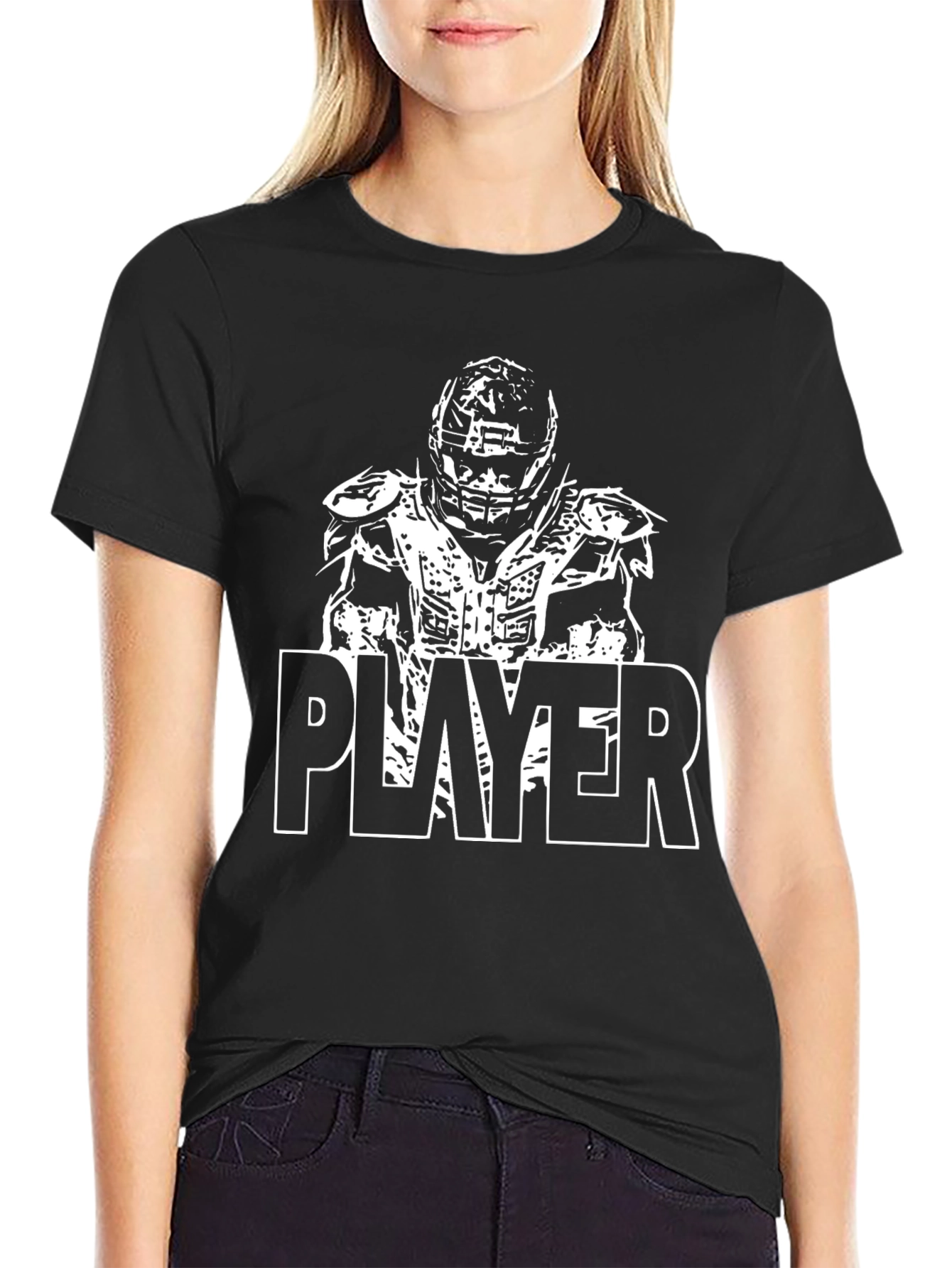Camiseta Negra Hombre Diseño Jugador Deportivo