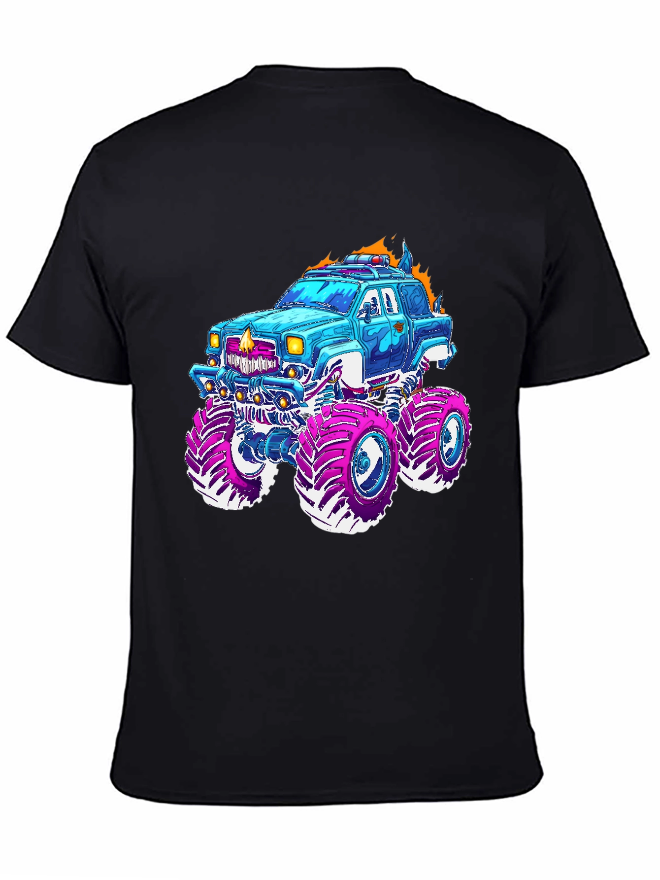 Camiseta Negra con Diseño de Camioneta Monstruo