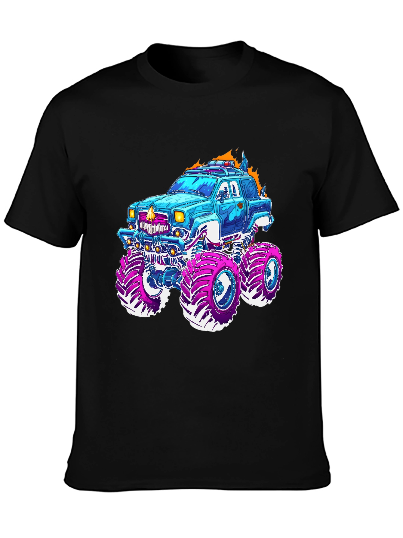 Camiseta Negra con Diseño de Camioneta Monstruo