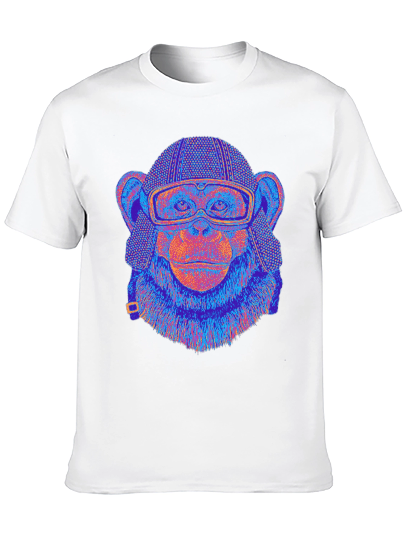 Camiseta Negra con Mono Aviador Psicodélico