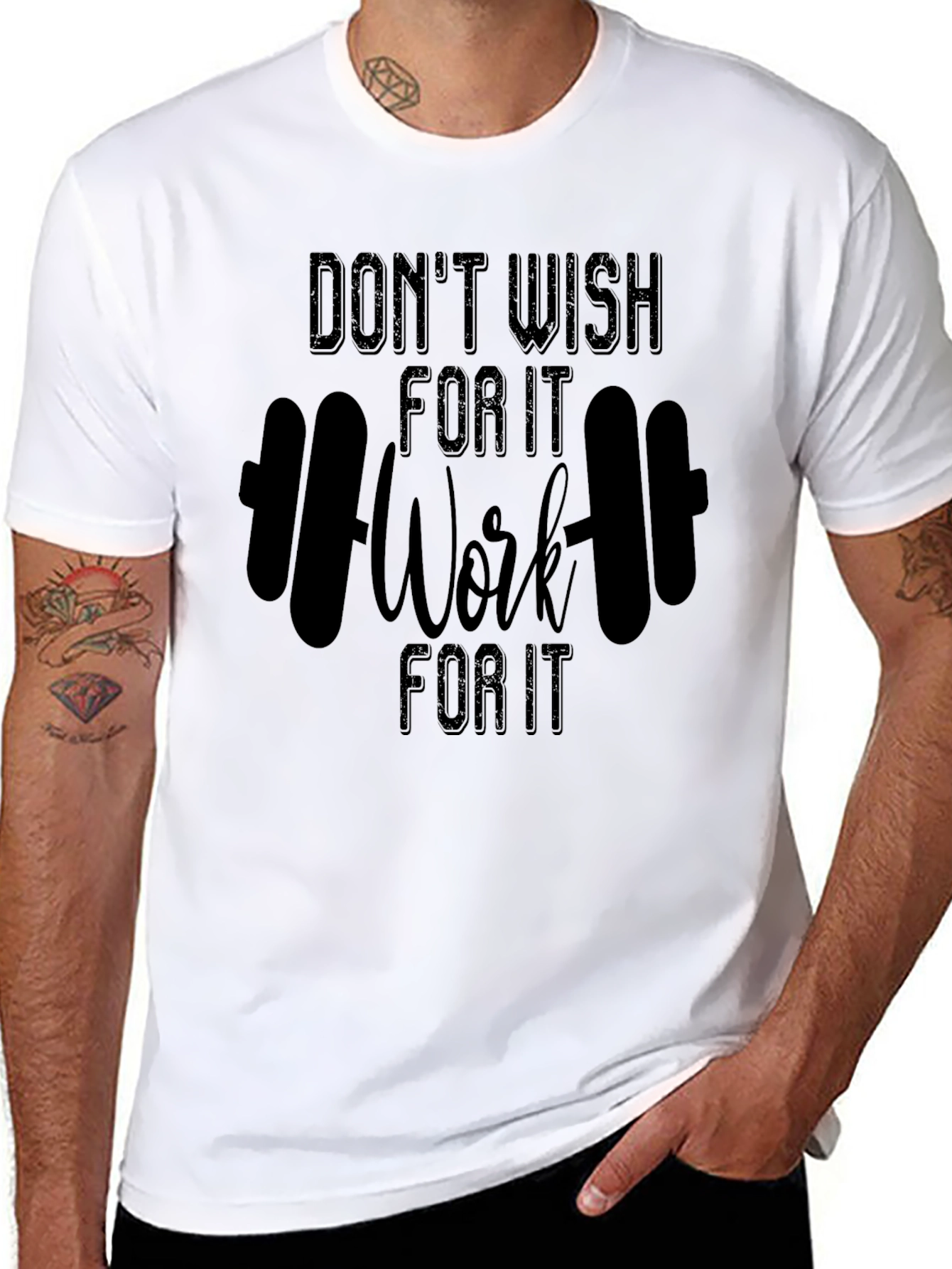 Camiseta Negra Motivacional Work For It