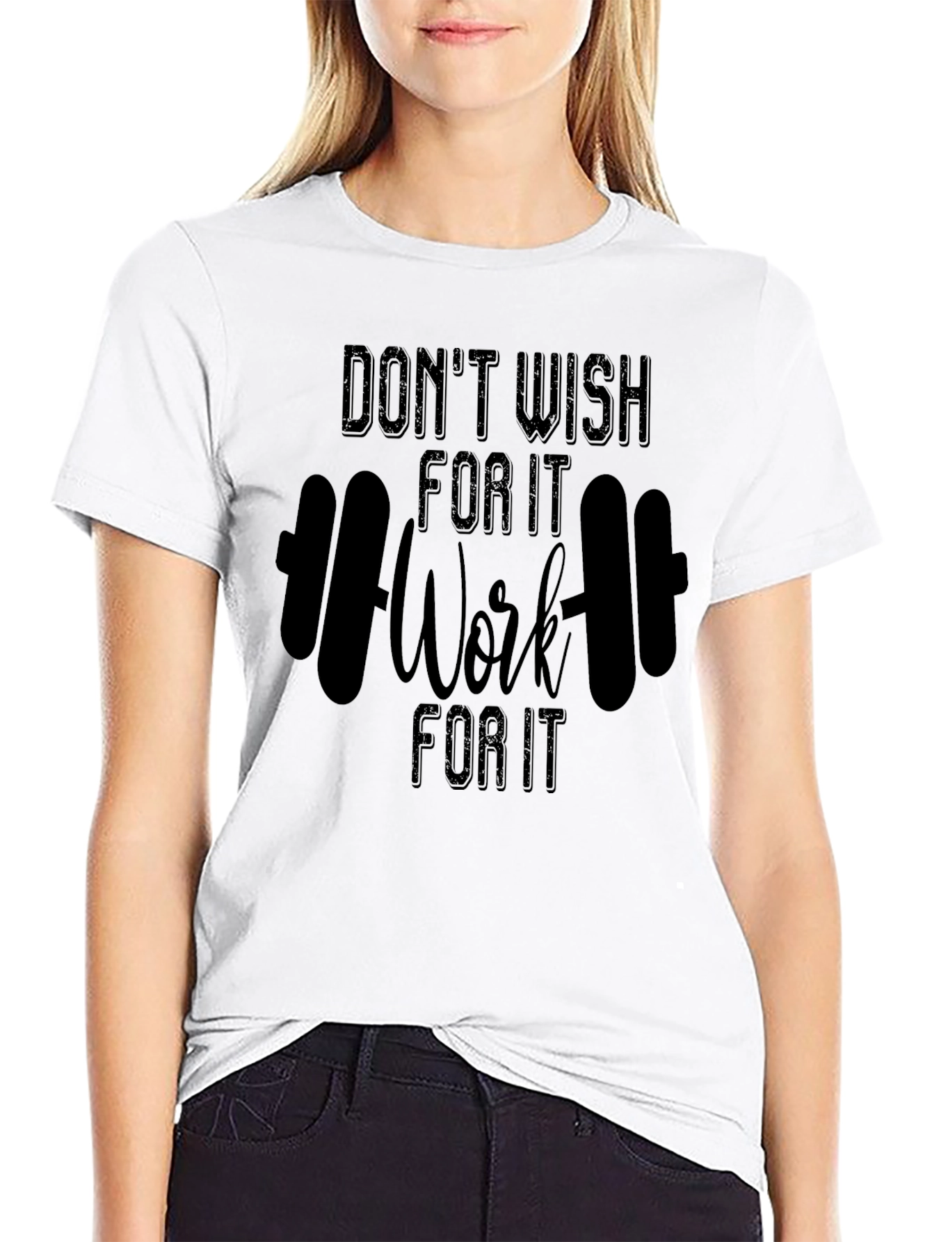 Camiseta Negra Motivacional Work For It