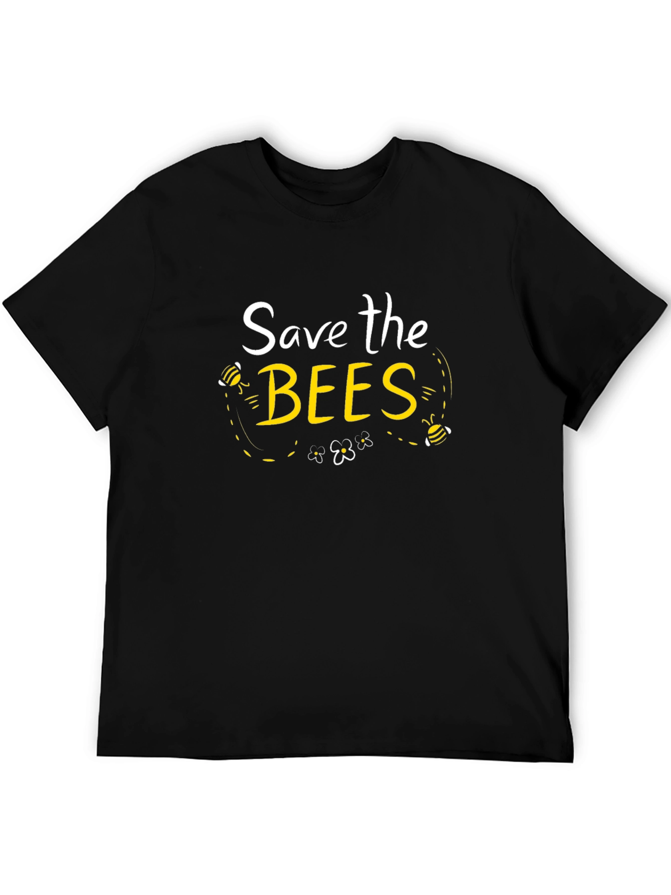 Camiseta Negra Save the Bees para Conciencia Ambiental