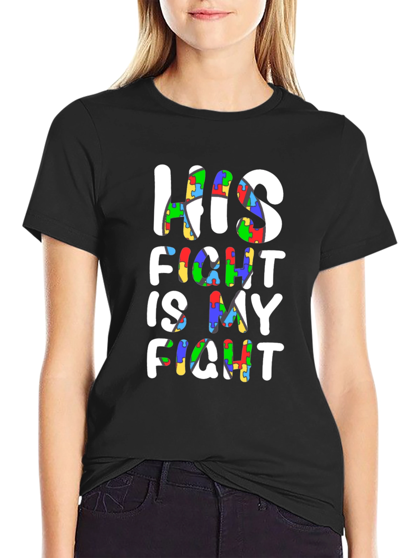 Camiseta Negra Su Lucha Es Mi Lucha Conciencia Autismo