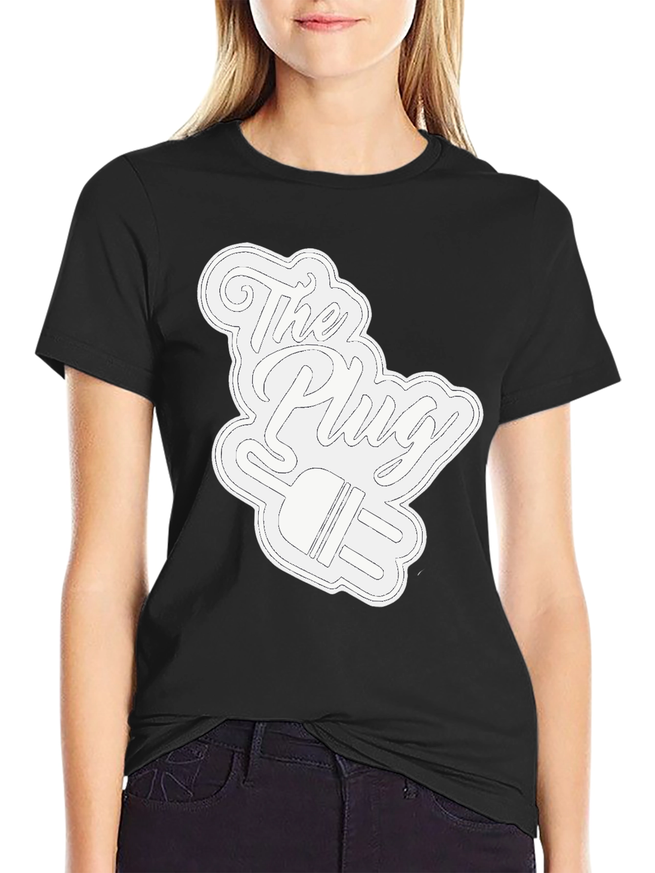 Camiseta Negra con Diseño The Plug