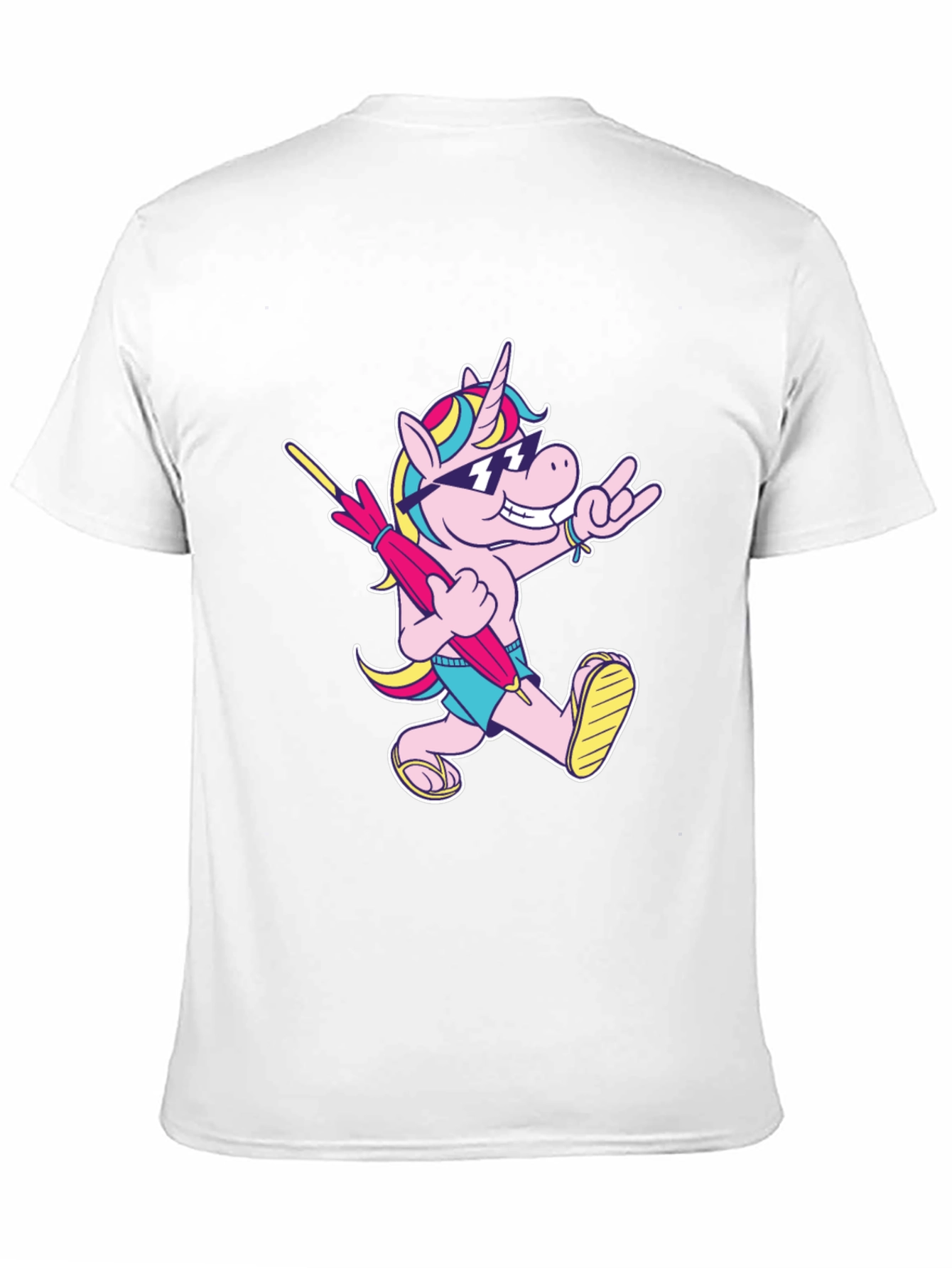 Camiseta Negra con Unicornio Playero Divertido