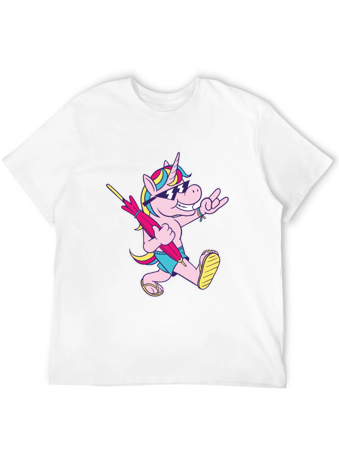 Camiseta Negra con Unicornio Playero Divertido