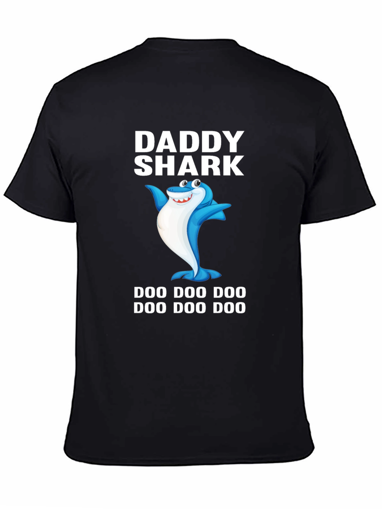 Camiseta Negra Daddy Shark para Papá