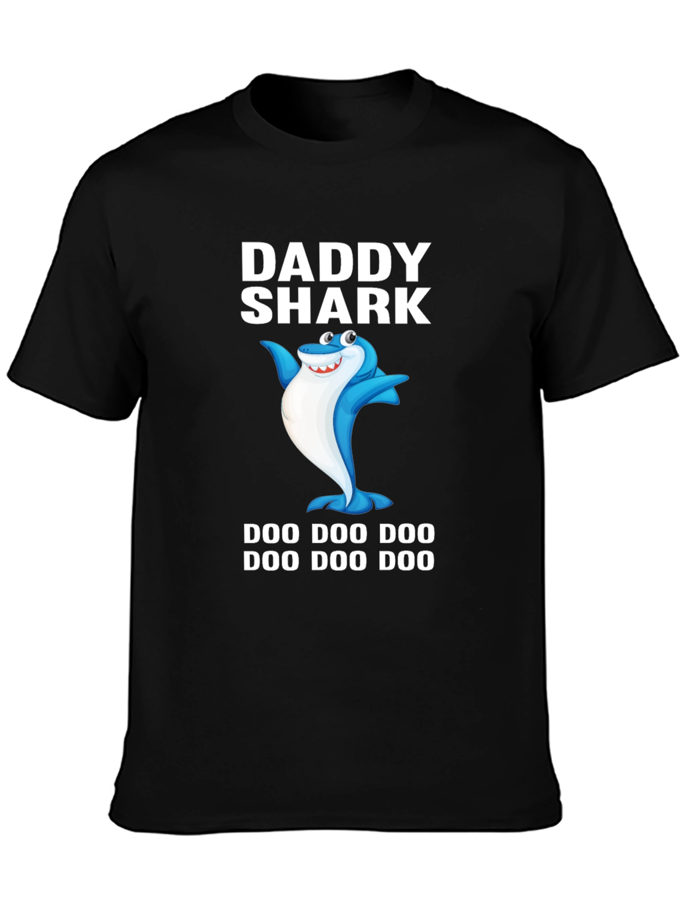 Camiseta Negra Daddy Shark para Papá
