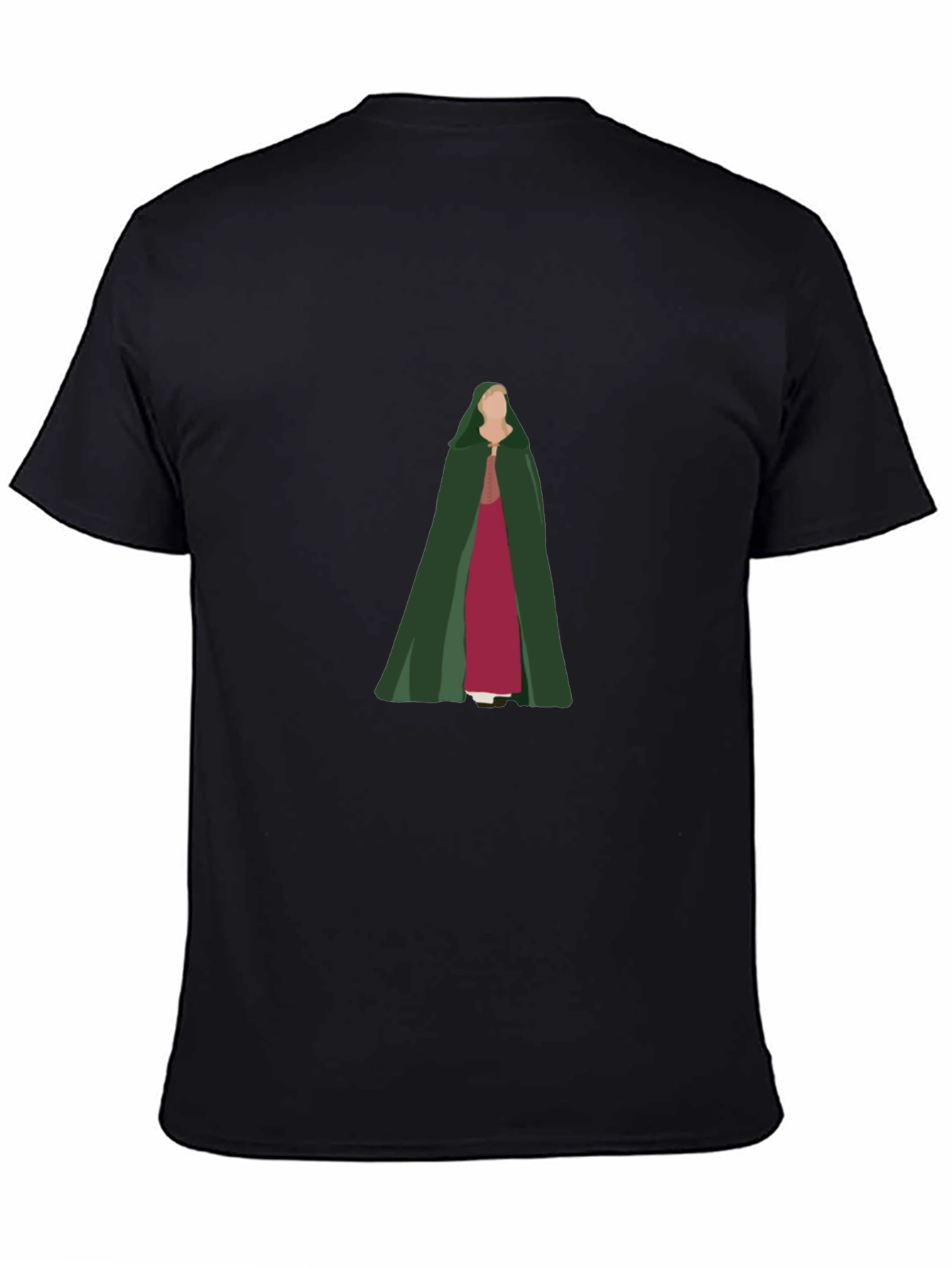 Camiseta Negra con Diseño de Princesa Medieval