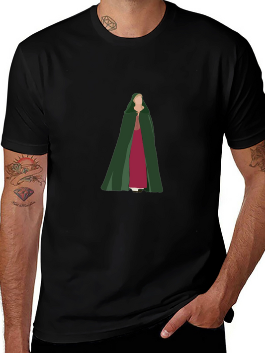 Camiseta Negra con Diseño de Princesa Medieval