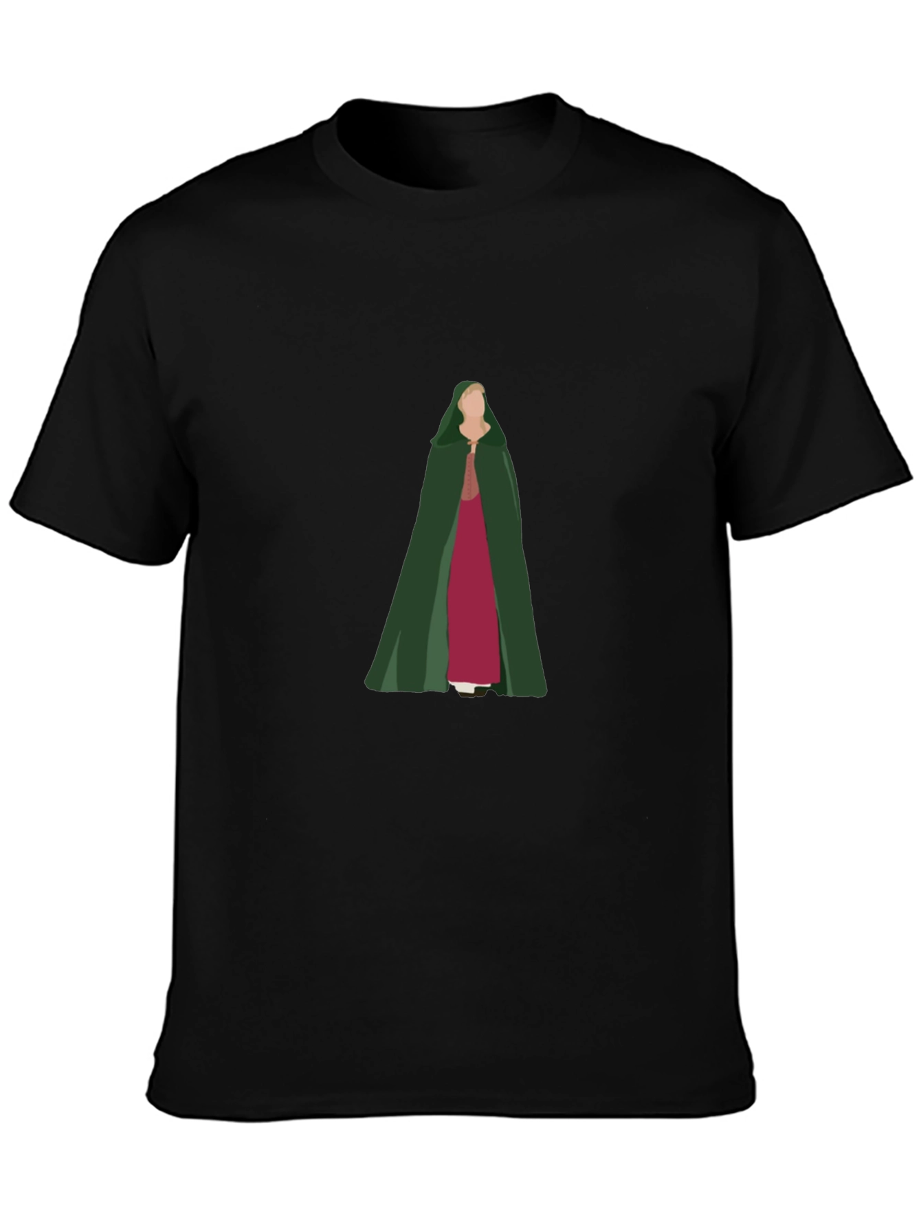 Camiseta Negra con Diseño de Princesa Medieval