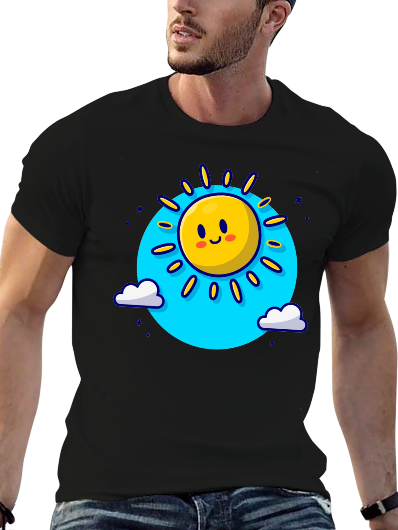 Camiseta Negra Sol Sonriente
