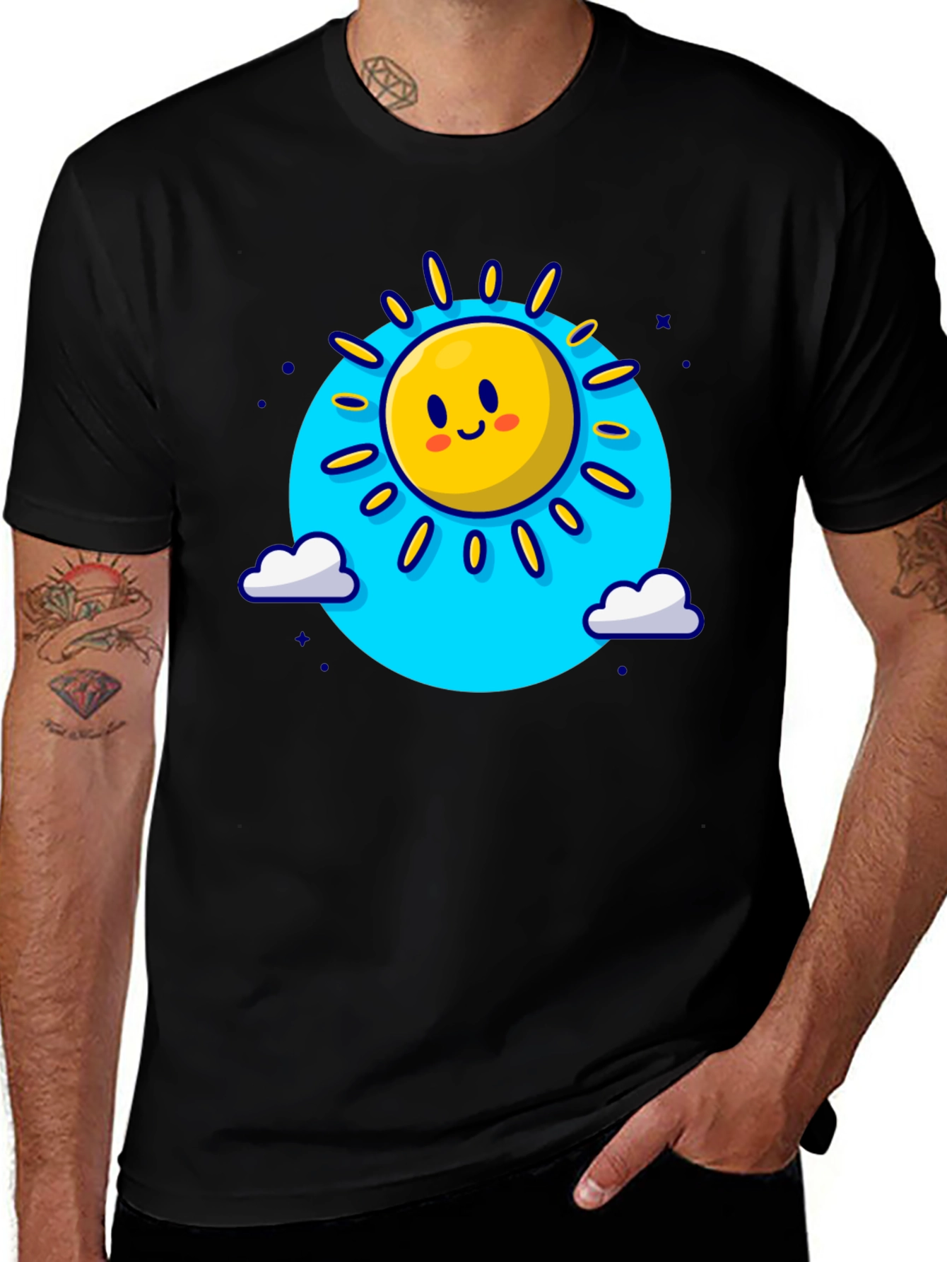 Camiseta Negra Sol Sonriente