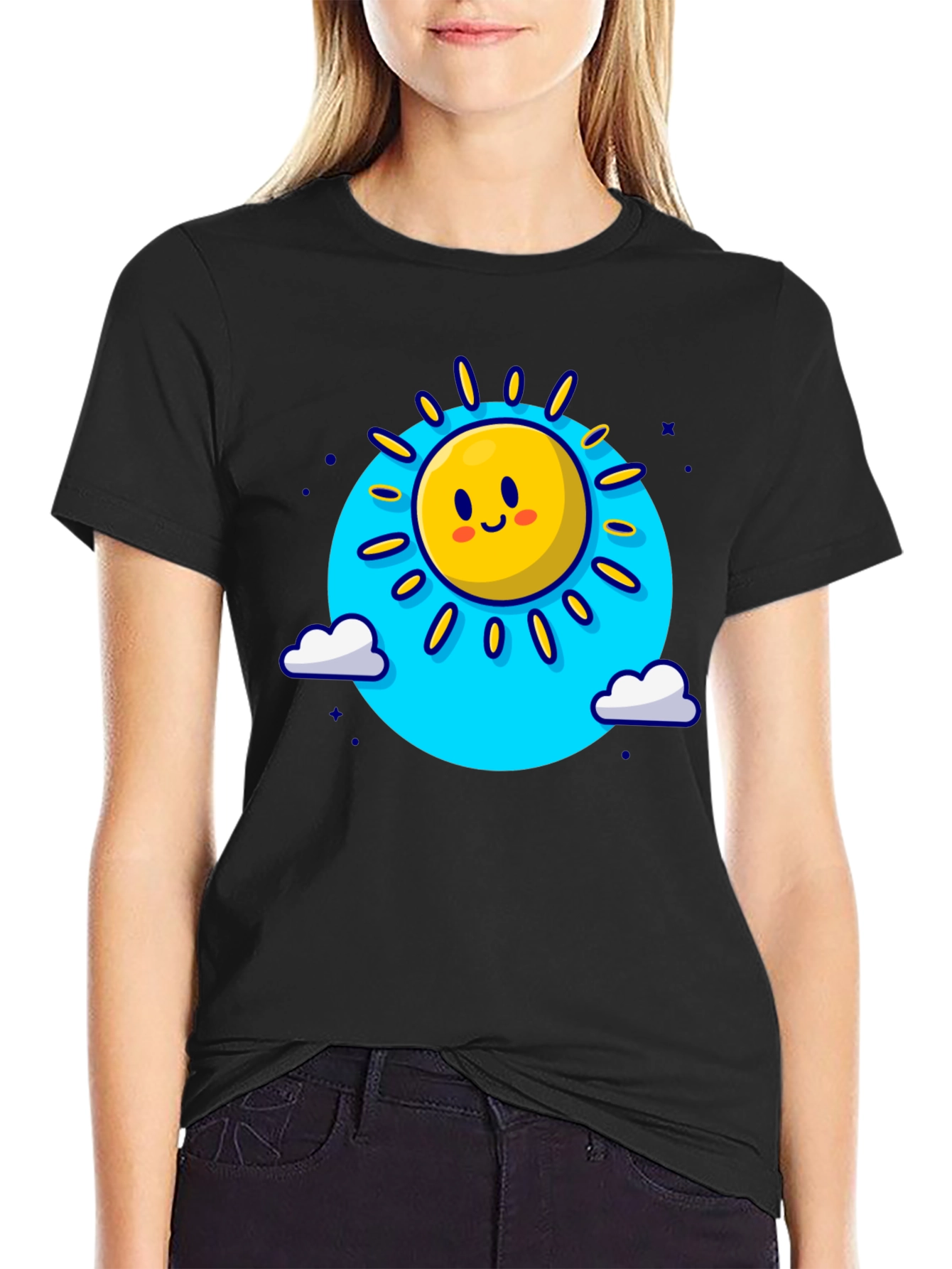 Camiseta Negra Sol Sonriente