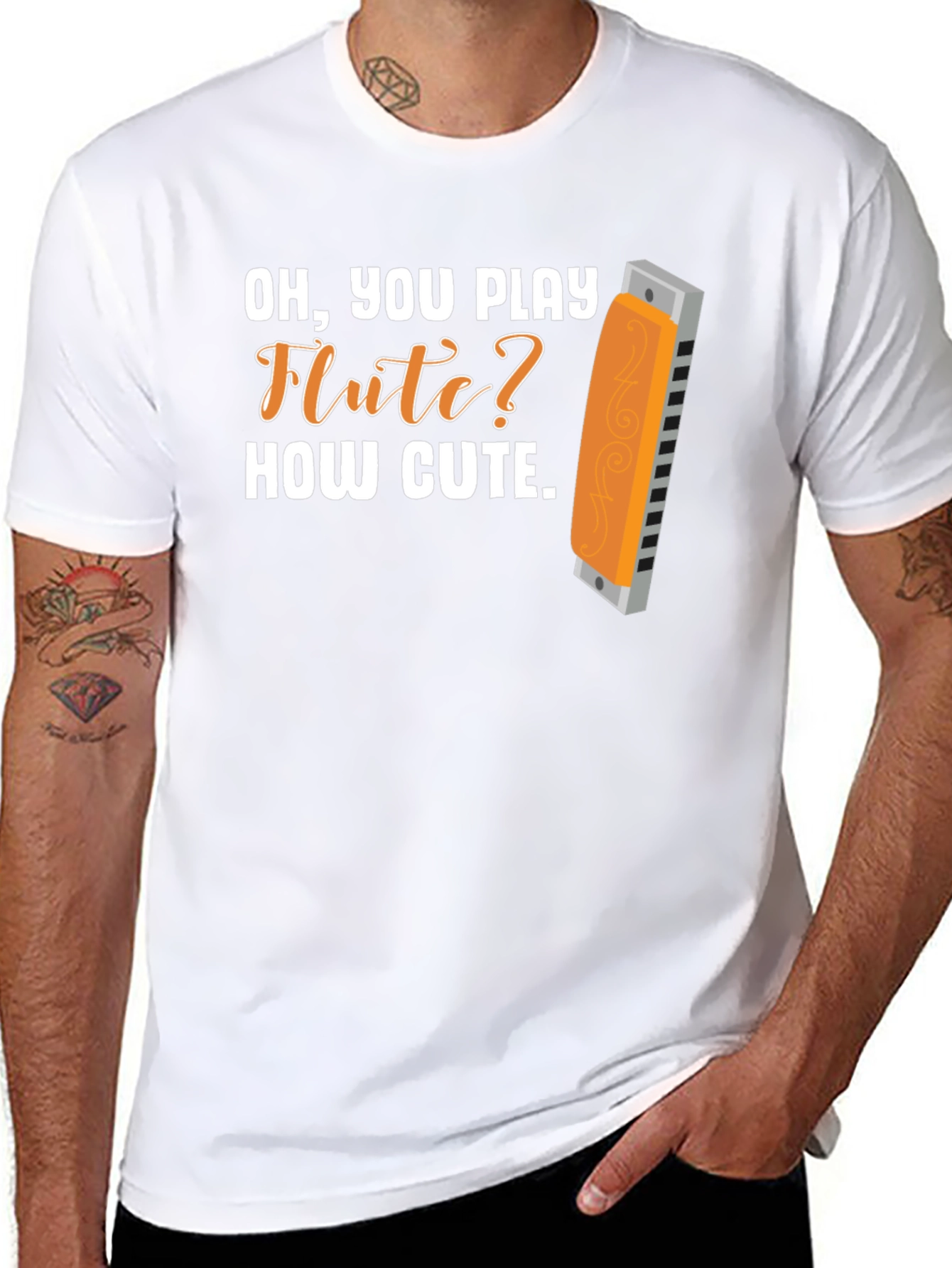 Camiseta sarcástica de armónica Oh tocas la flauta?