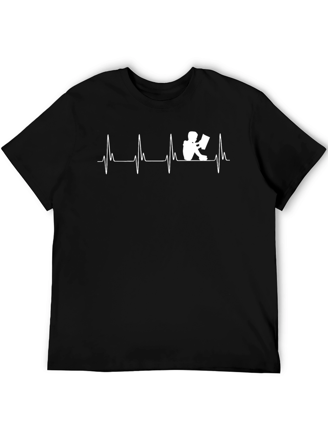 Camiseta Negra con Diseño de Lectura EKG