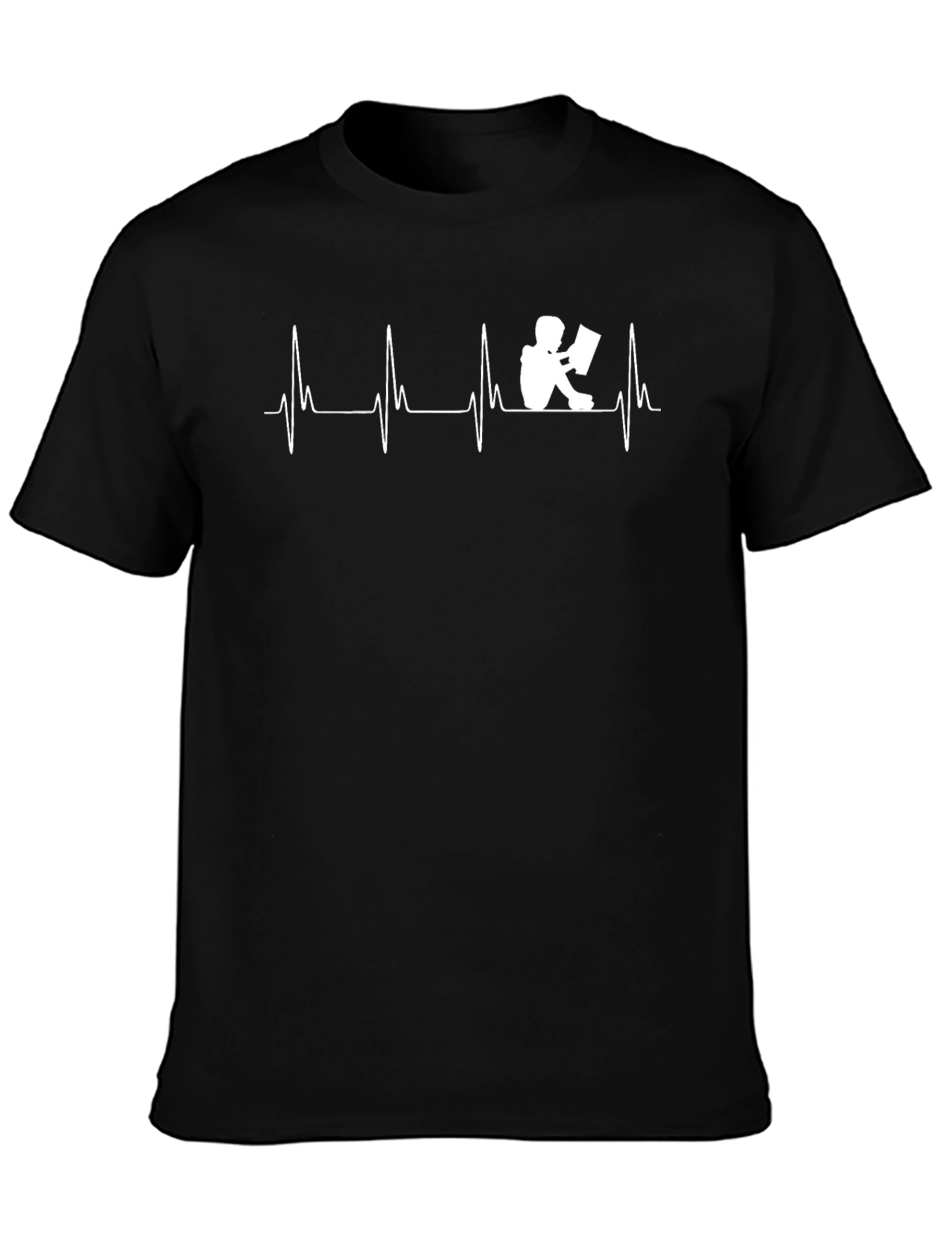 Camiseta Negra con Diseño de Lectura EKG