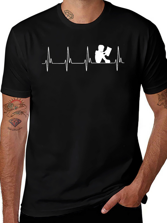 Camiseta Negra con Diseño de Lectura EKG