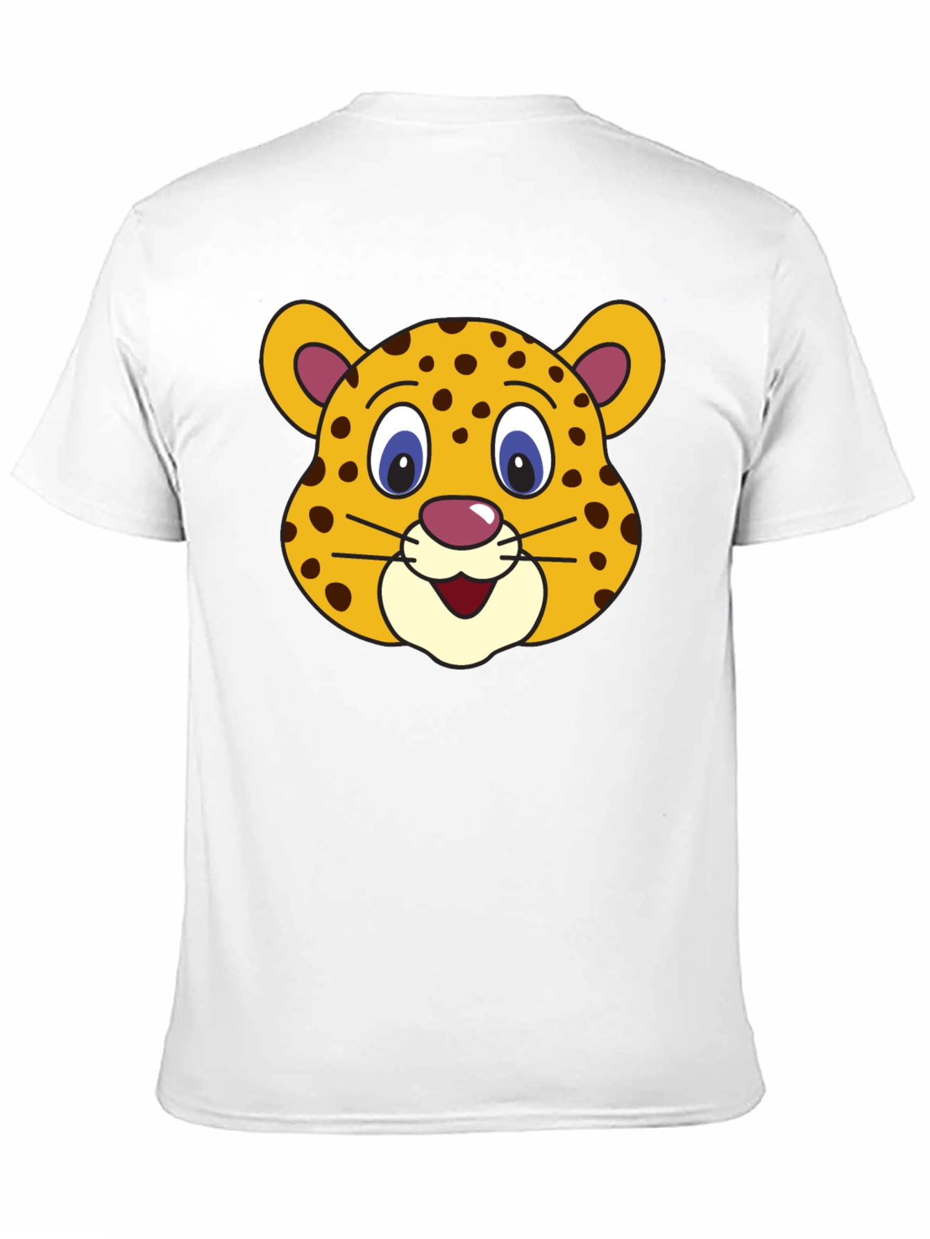 Camiseta Negra con Estampado de Leopardo Animado