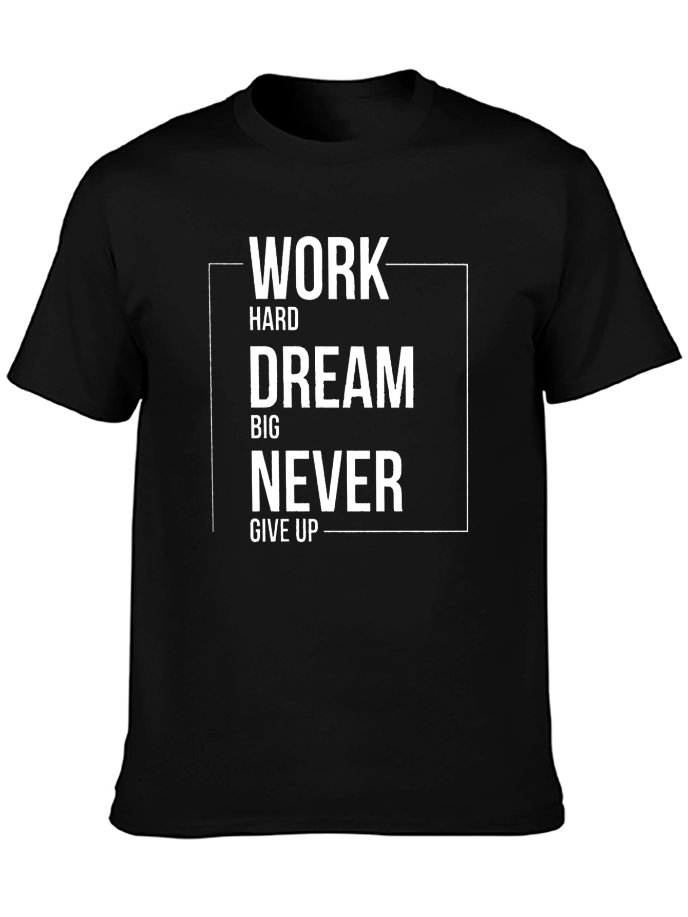Camiseta Negra Motivacional: Trabaja Sueña Nunca Te Rindas