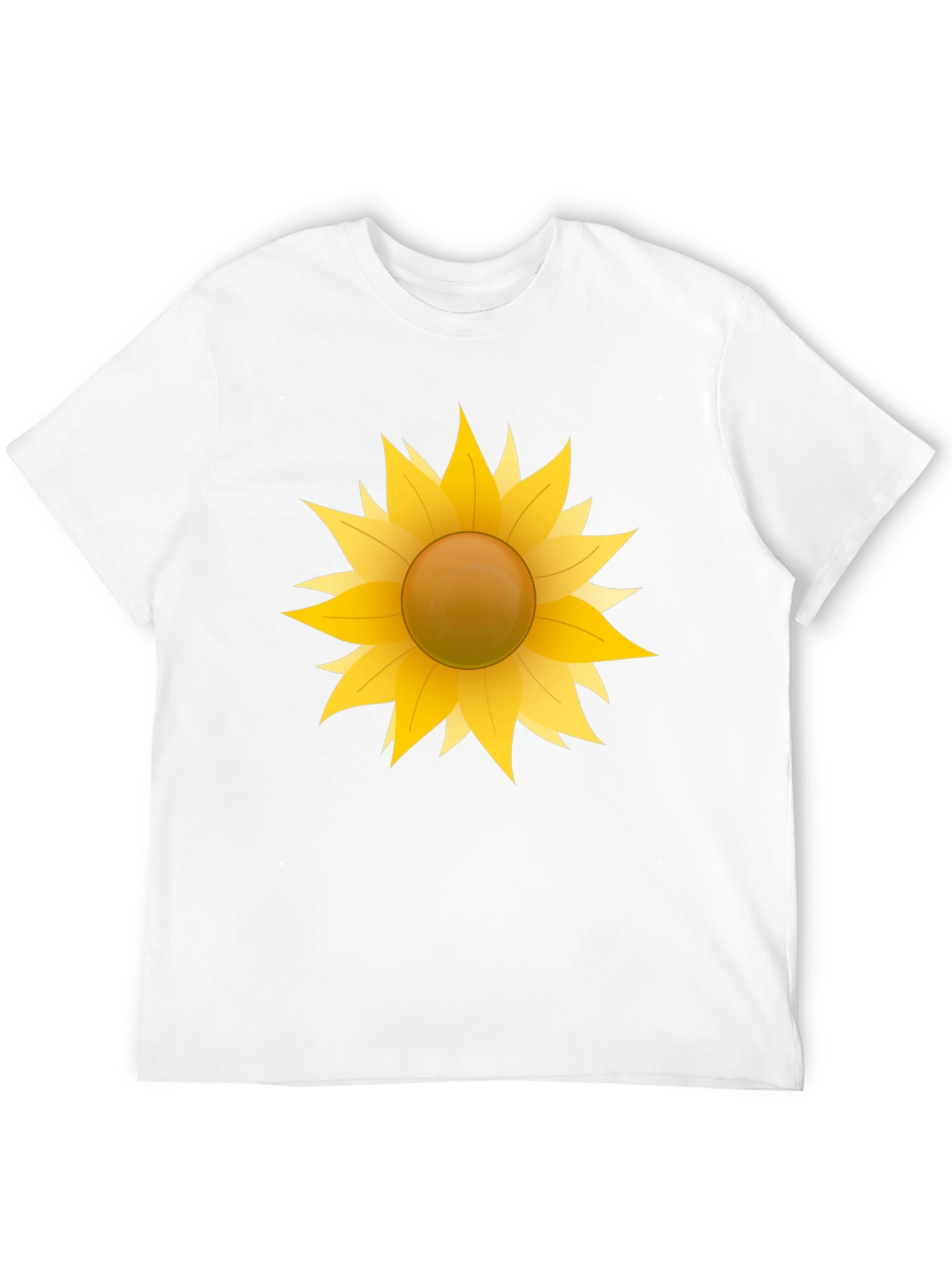 Camiseta Negra con Girasol Gráfico