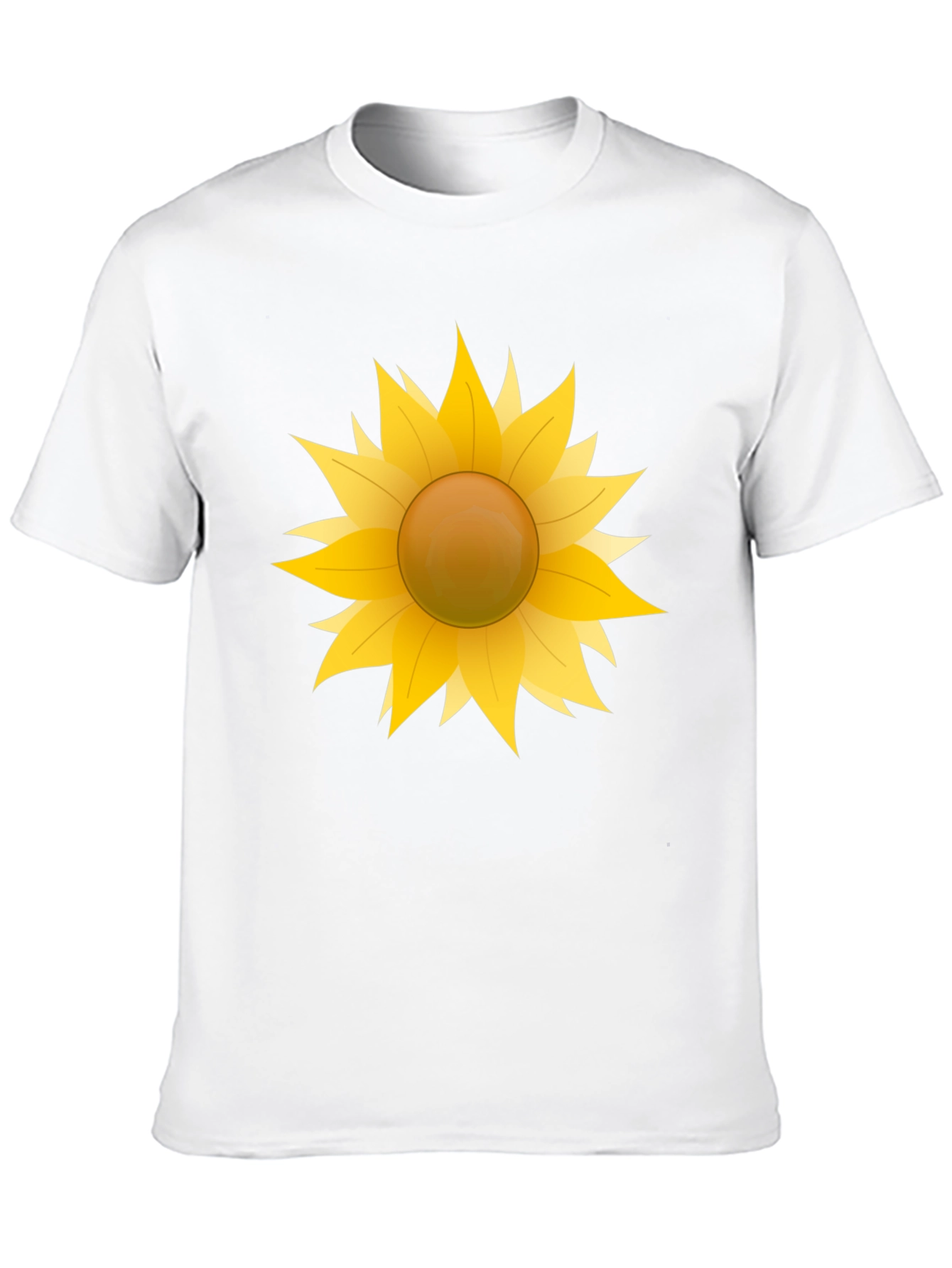 Camiseta Negra con Girasol Gráfico