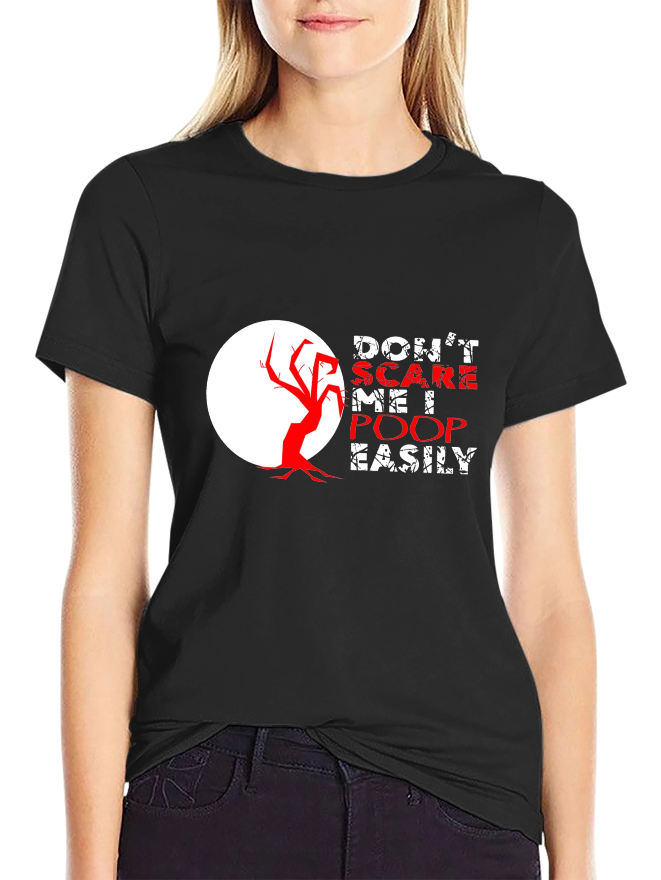 Camiseta Negra con Diseño Humorístico de Halloween