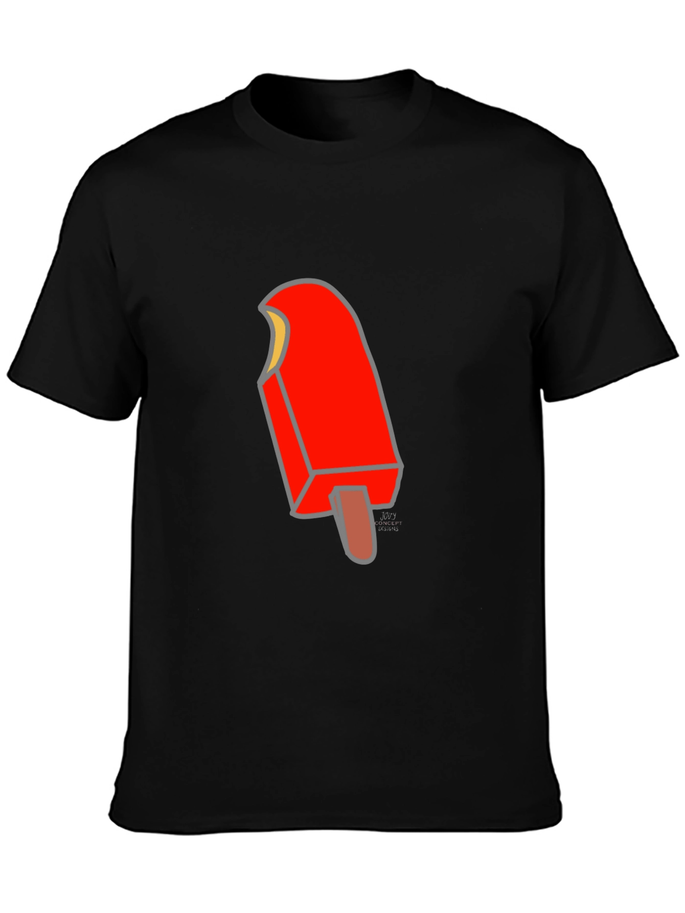 Camiseta Negra con Diseño de Paleta Helada
