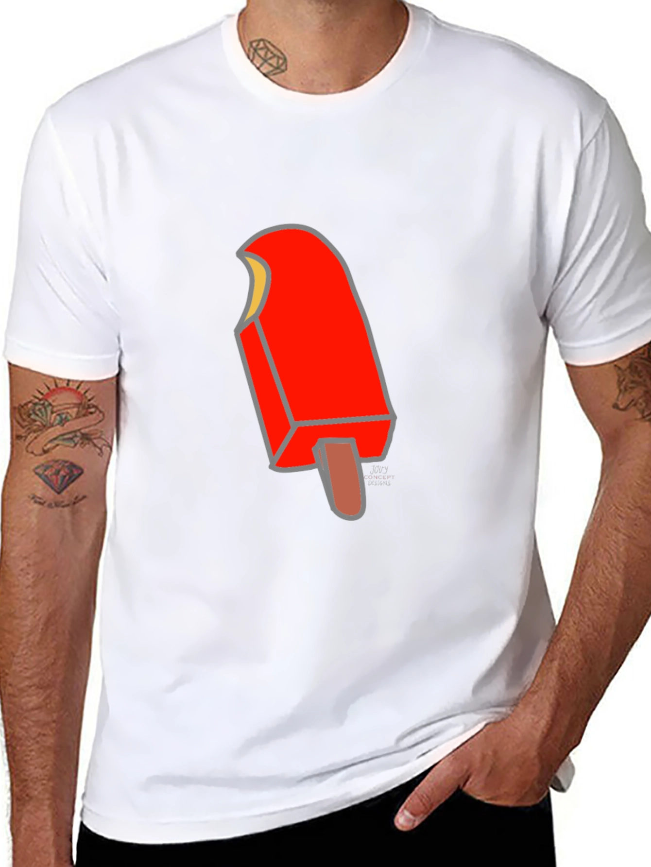 Camiseta Negra con Diseño de Paleta Helada