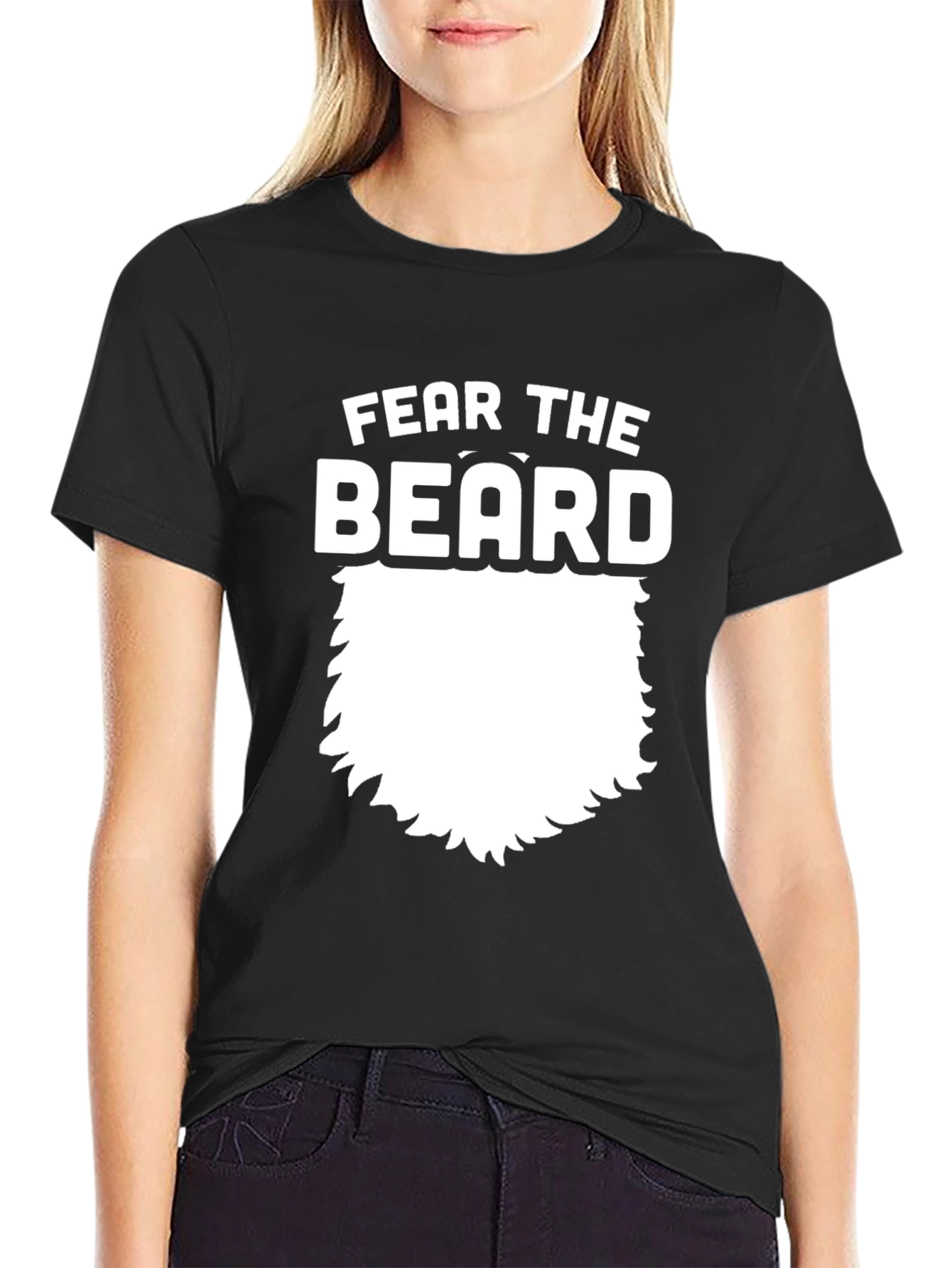Camiseta Negra Fear The Beard para Hombre